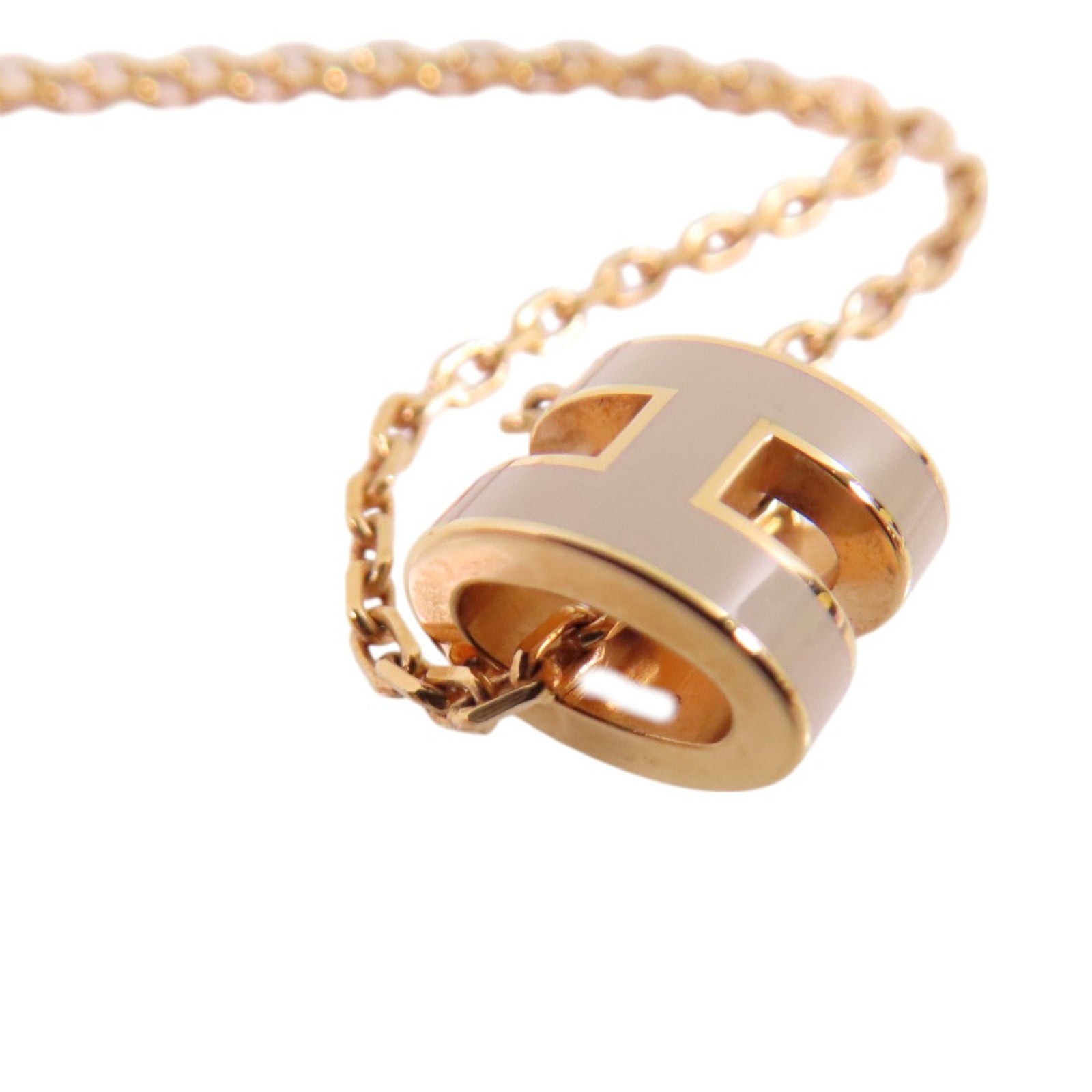 HERMES 金屬/琺瑯Mini POP H Necklace金扣項鏈