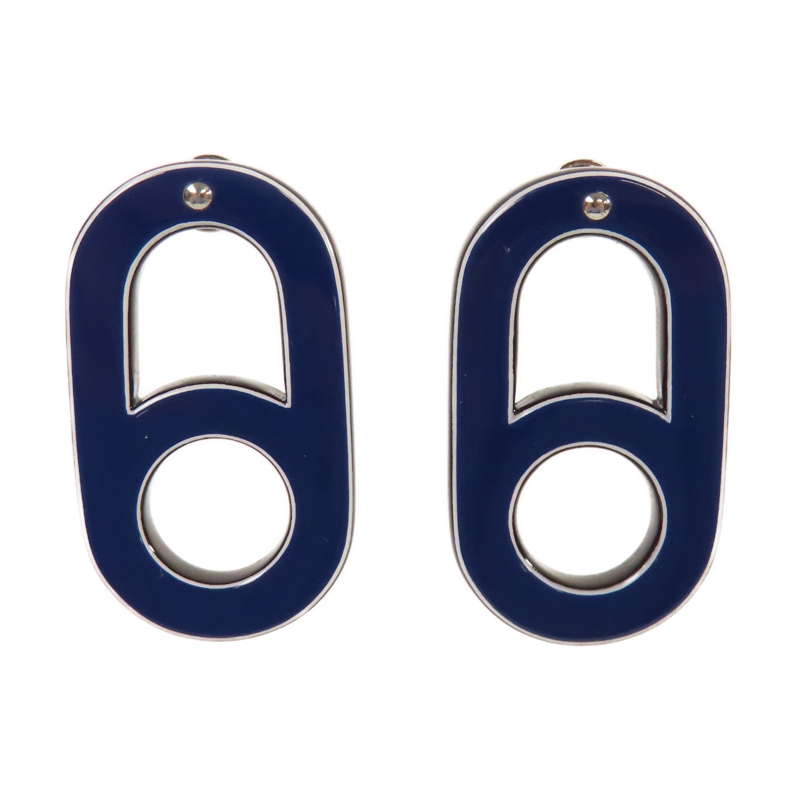 HERMES 水牛角Variation Earrings Small Model銀扣耳環紅色/藍色/黑色