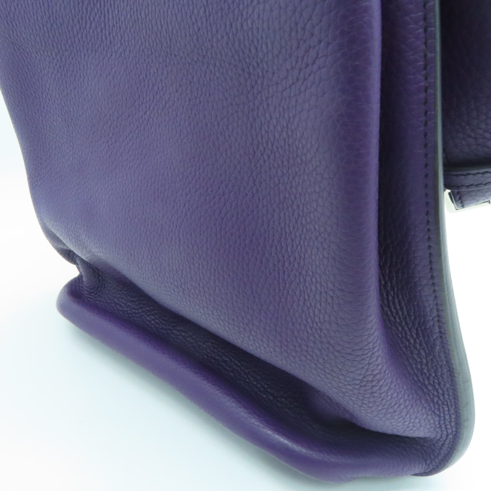 HERMES 【激減優惠】Clemence皮革So Kelly 26 One Shoulder銀扣肩背袋紫色