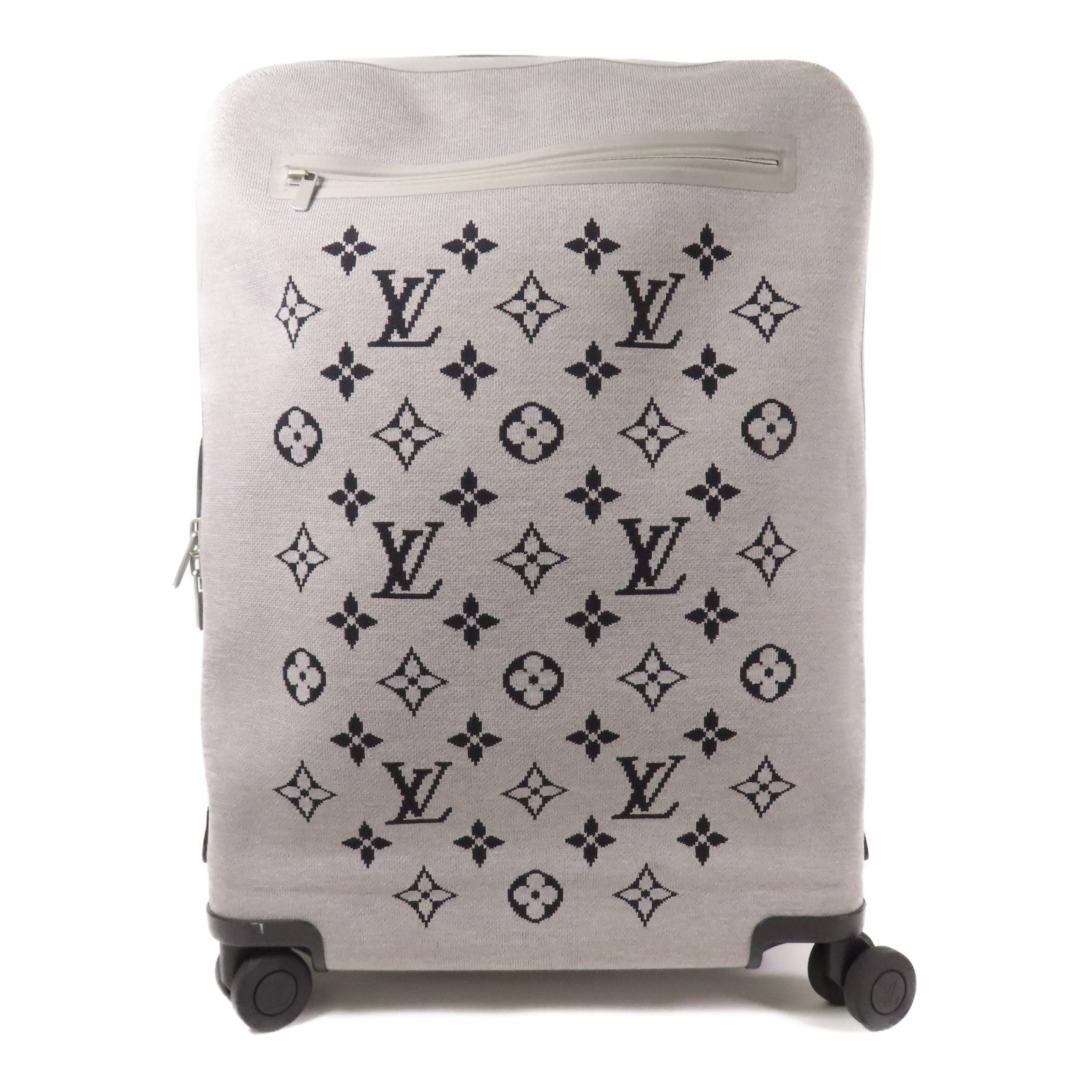 LOUIS VUITTON 針織布料/金屬Soft Horizon 55銀扣行李箱