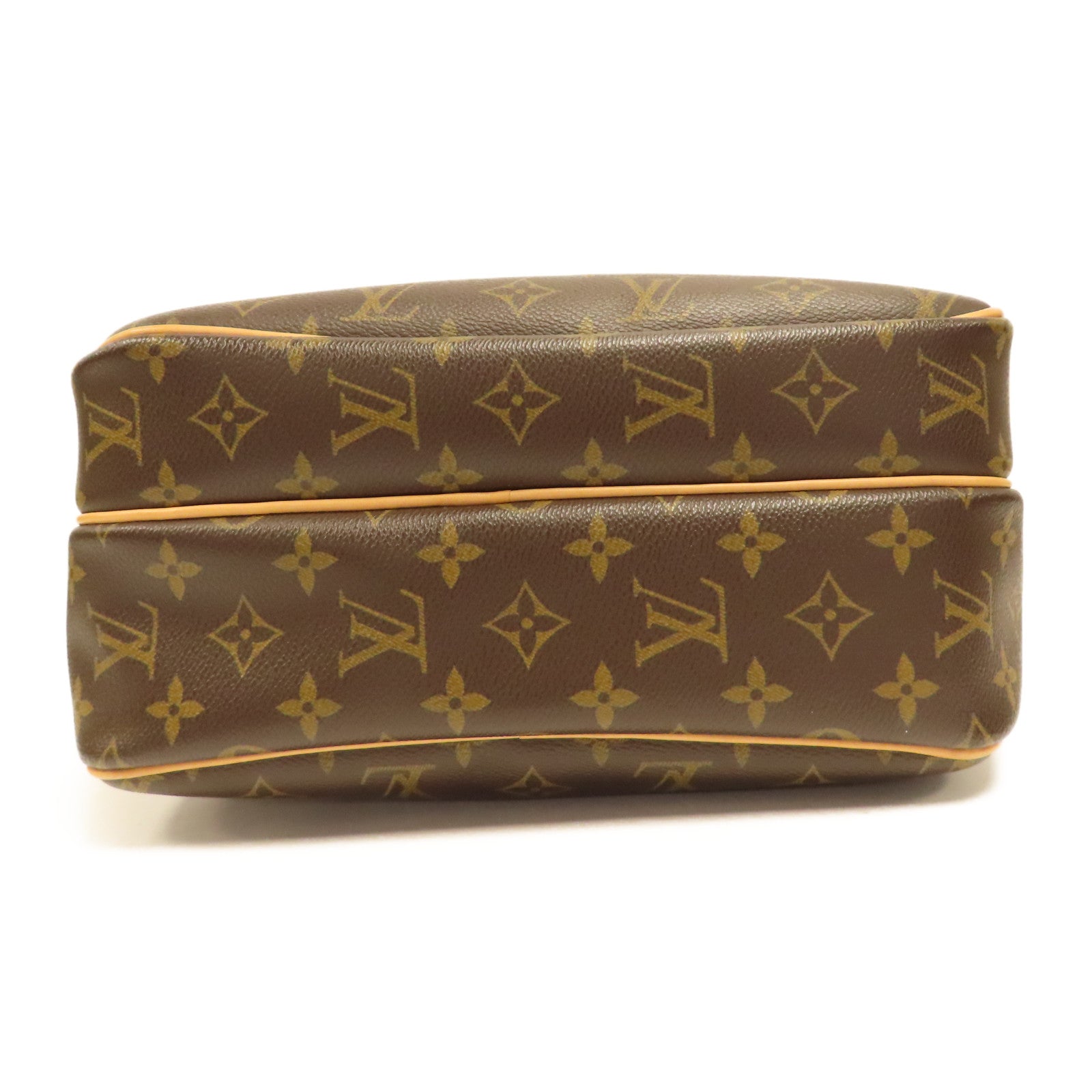 LOUIS VUITTON Monogram Reporter PM金扣肩背袋啡色