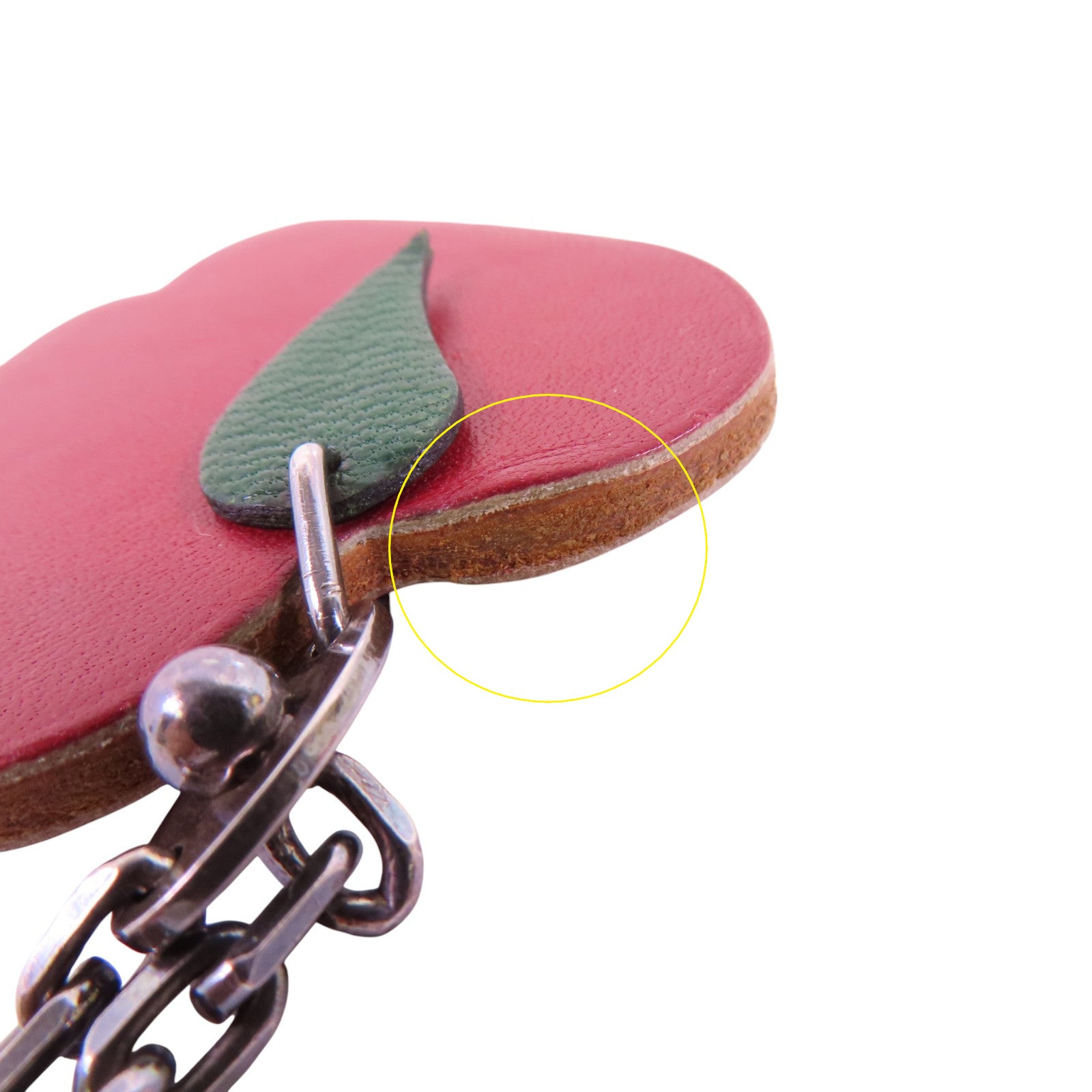 HERMES 牛皮皮革Apple Charm掛飾