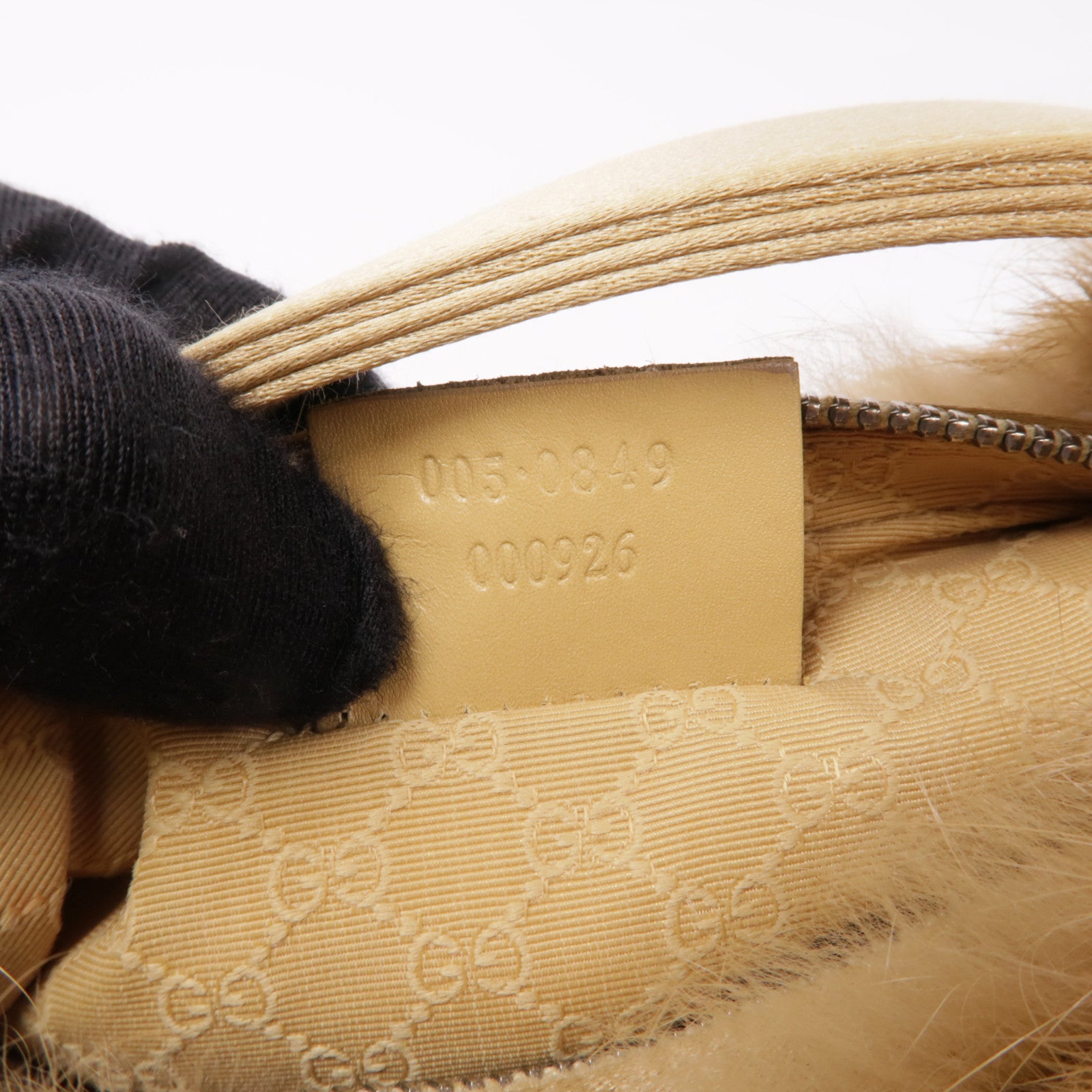 GUCCI 【激減優惠】兔毛Clutch手挽袋棕色