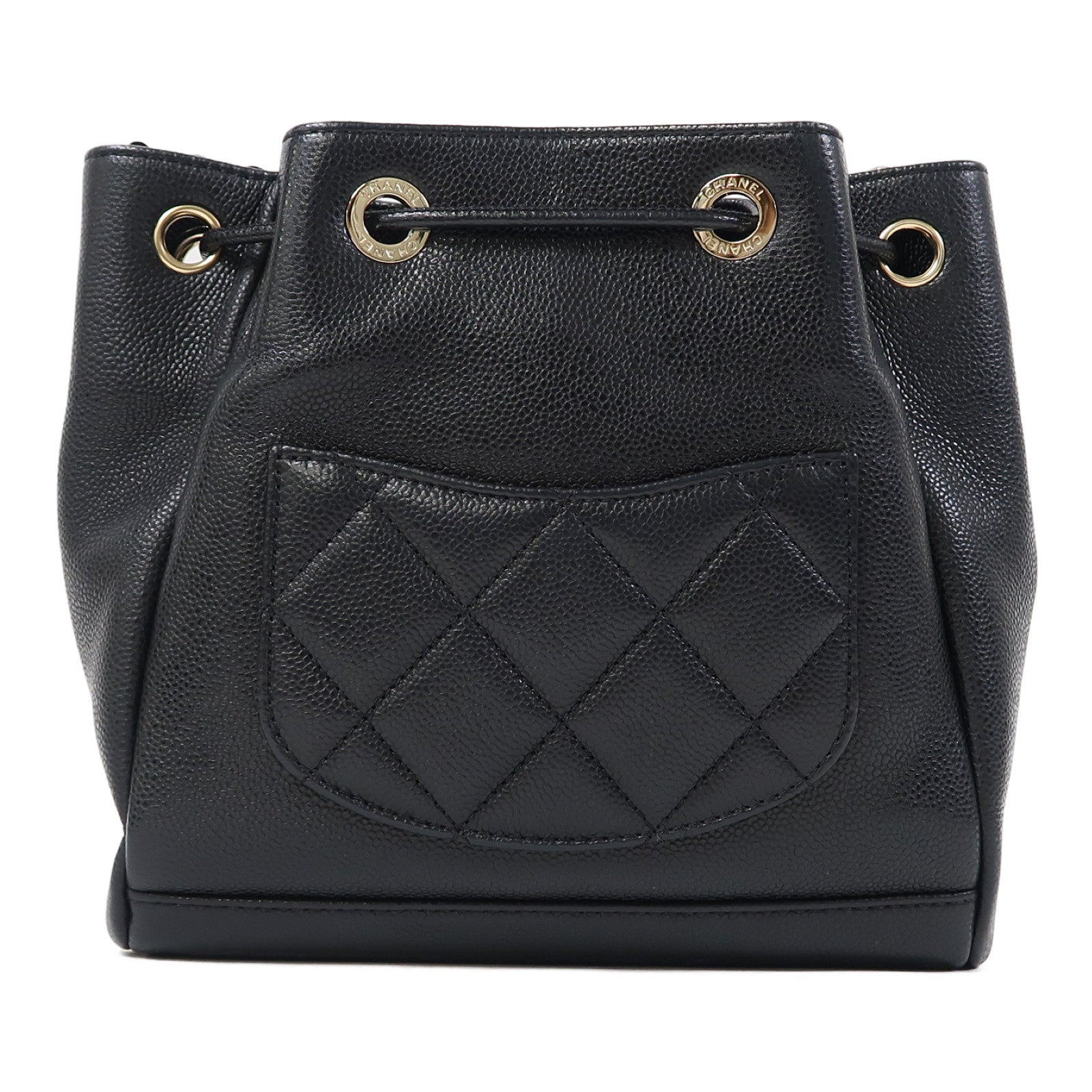 CHANEL Caviar皮革Chain Shoulder Bag金扣鏈帶肩背袋黑色