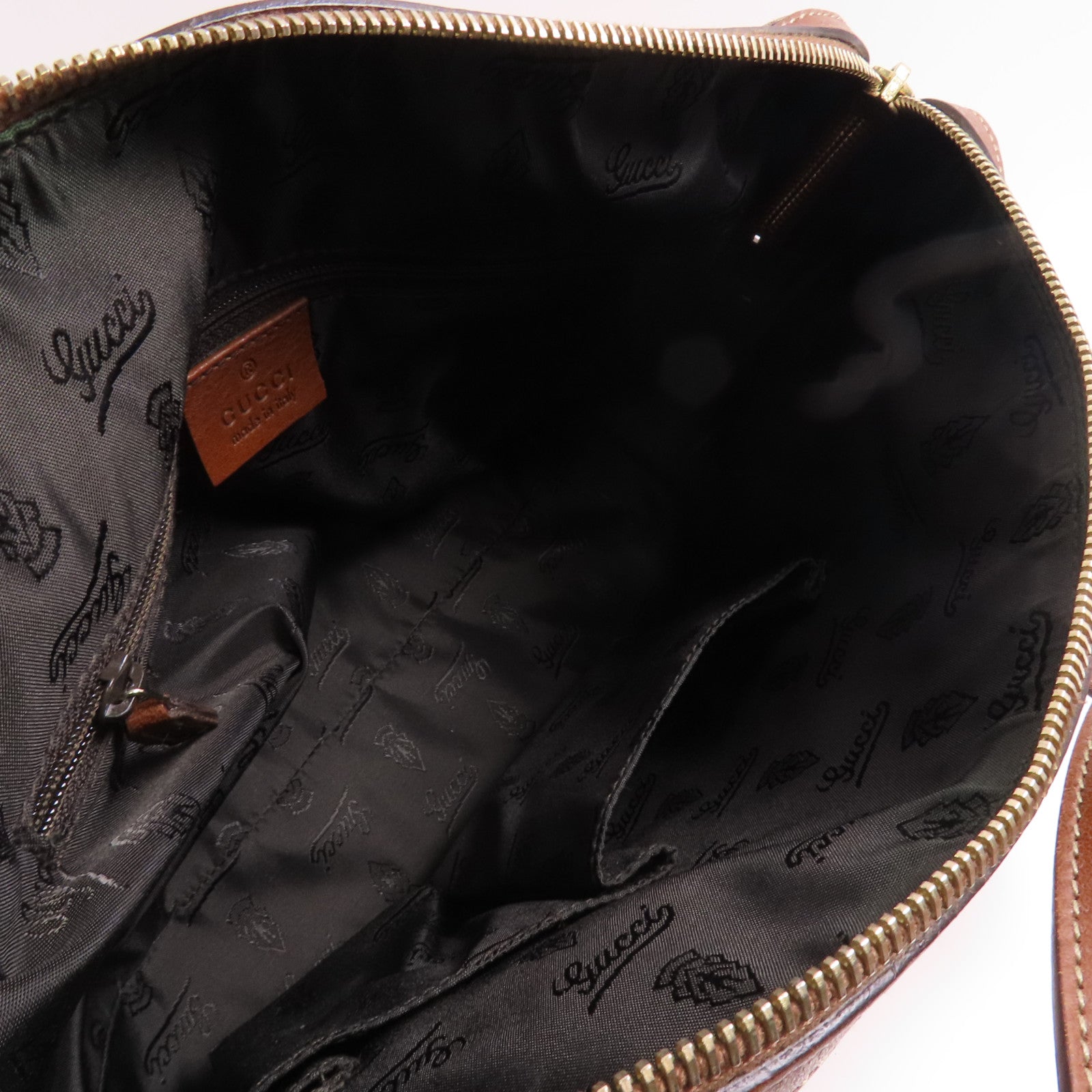 GUCCI 塗層帆布Boston Bag金扣波士頓包