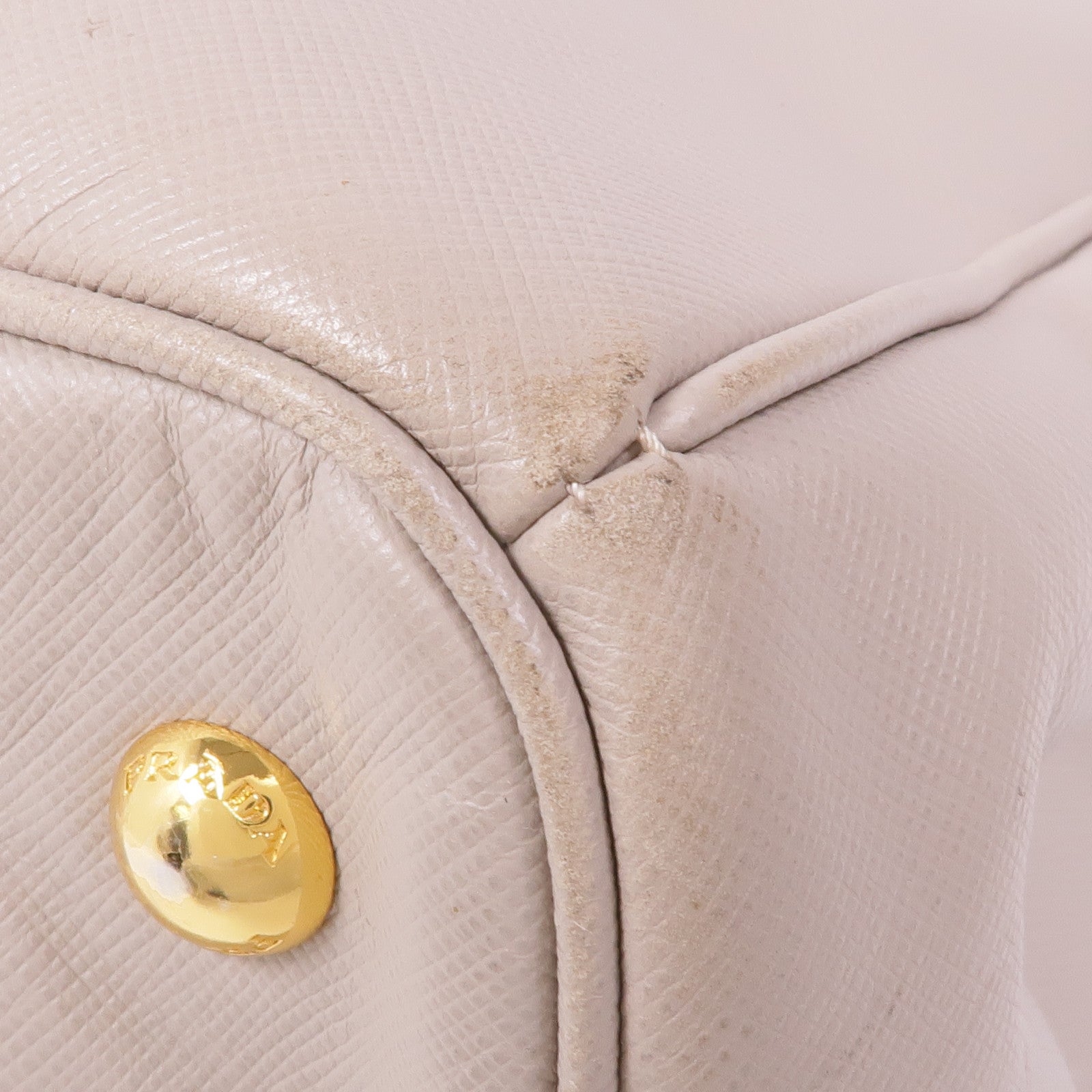 PRADA GHW Handbag BN1786 Saffiano Leather Beige