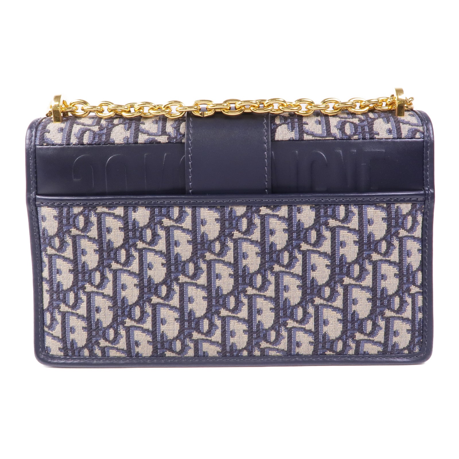 Dior 帆布Montaigne金扣鏈帶肩背袋