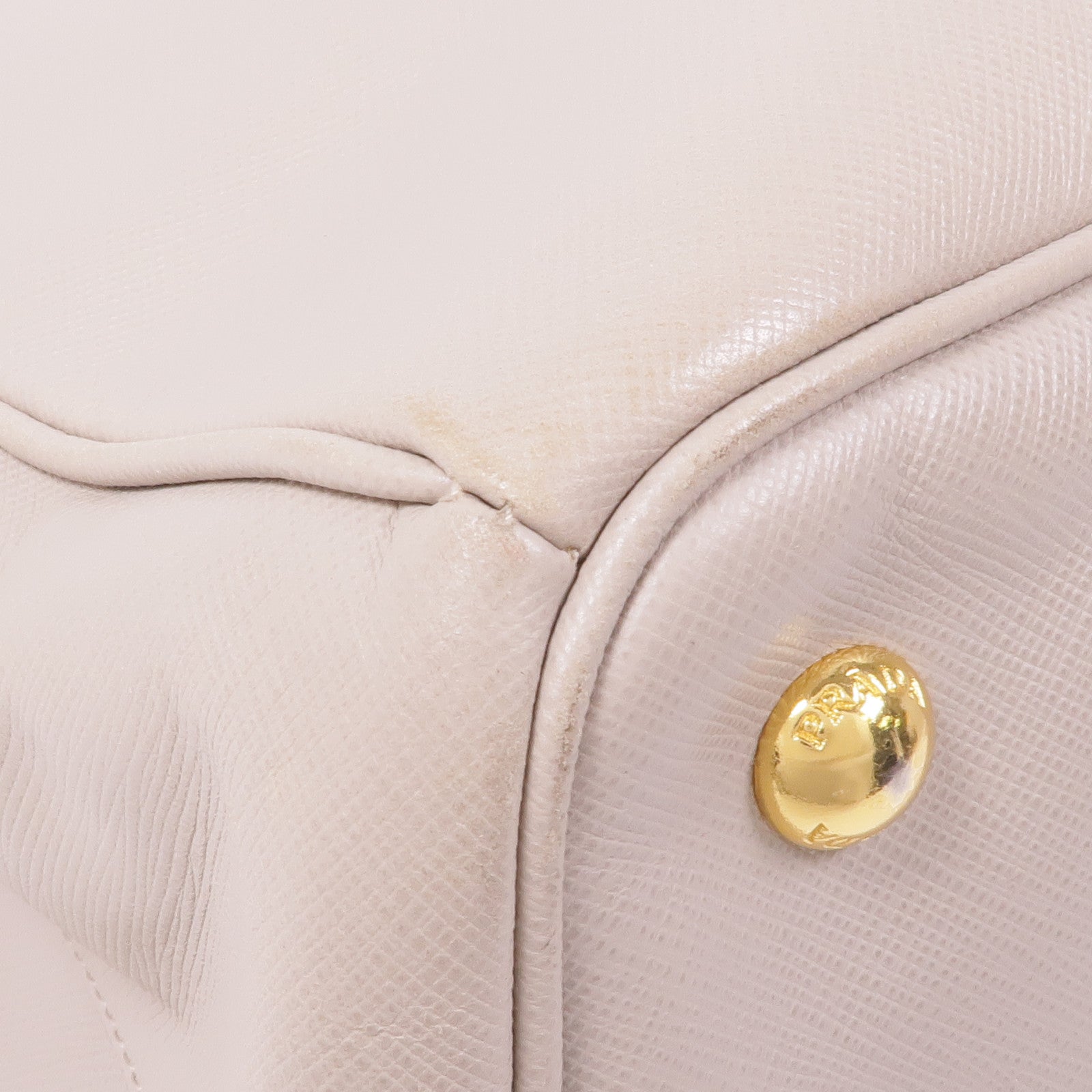 PRADA GHW Handbag BN1786 Saffiano Leather Beige