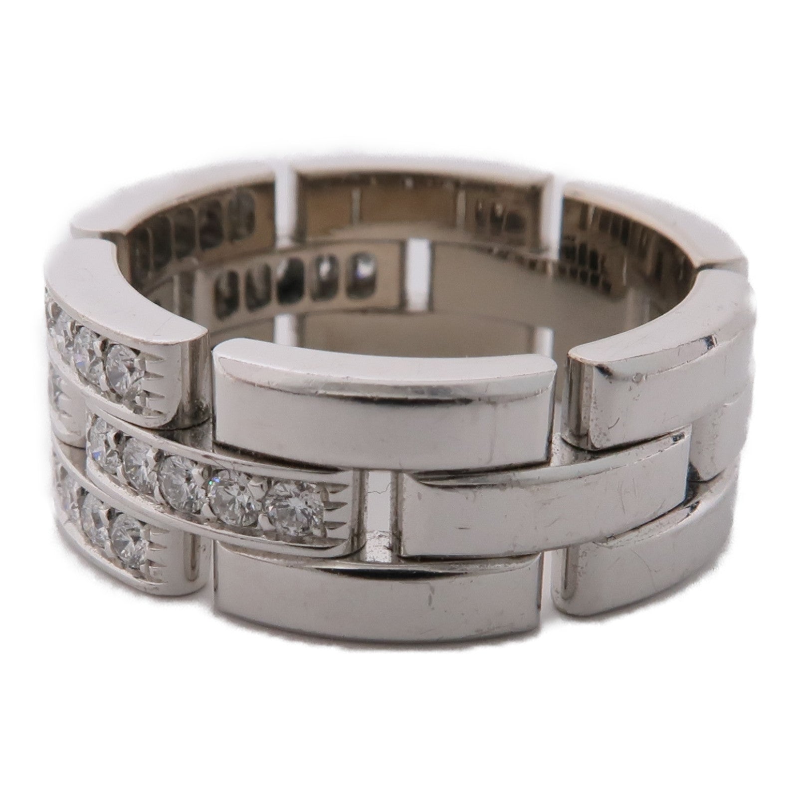CARTIER 18K白金Maillon Panthere Ring鑽石戒指US#7.25