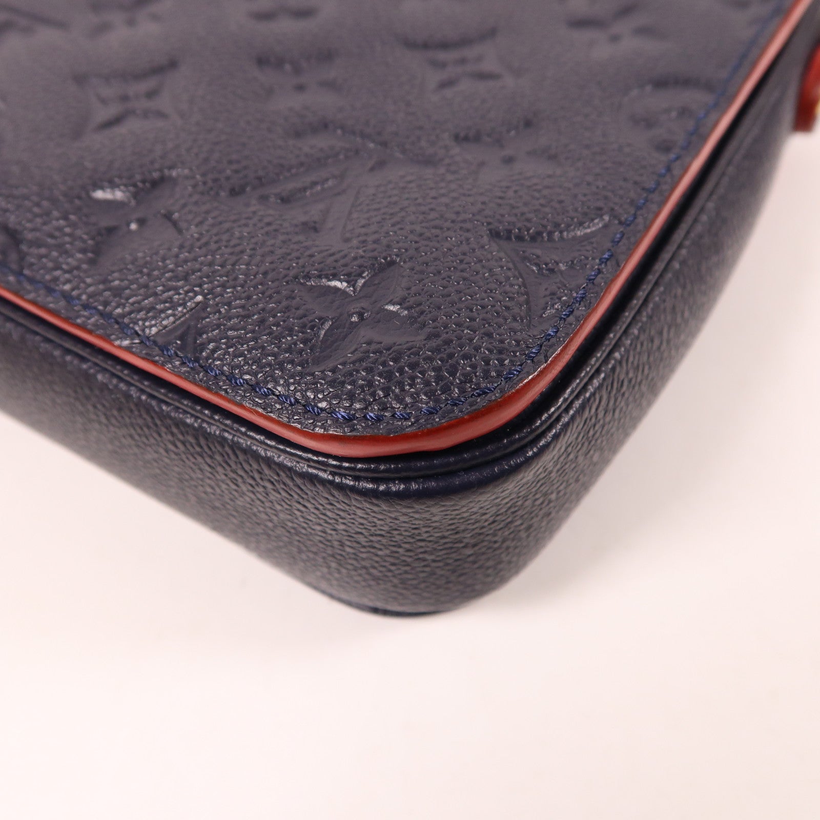 LOUIS VUITTON Monogram Empreinte Pochette Metis金扣手挽肩背兩用袋深藍色