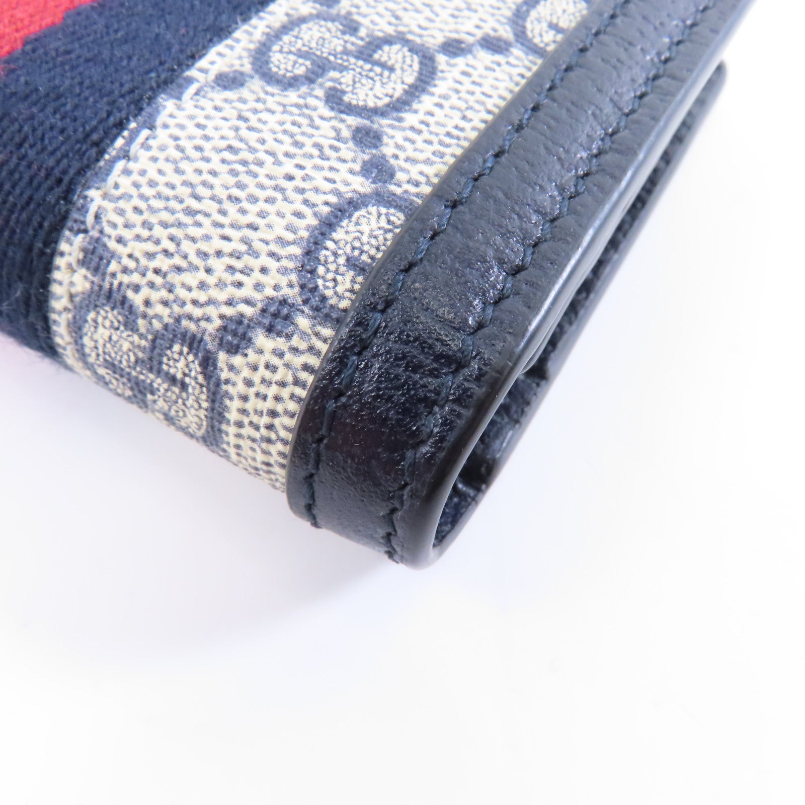 GUCCI 塗層帆布GG Surpreme Wallet銀扣錢包藍色/米色