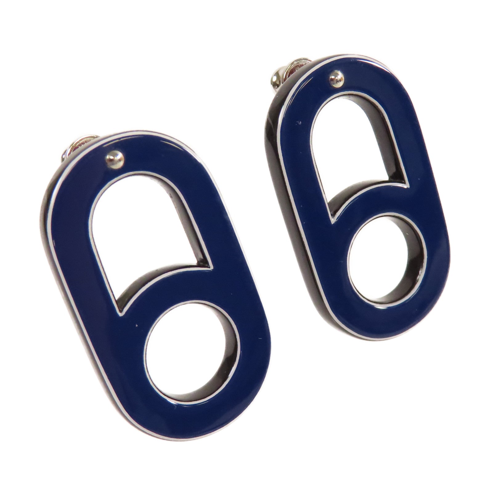 HERMES 水牛角Variation Earrings Small Model銀扣耳環紅色/藍色/黑色