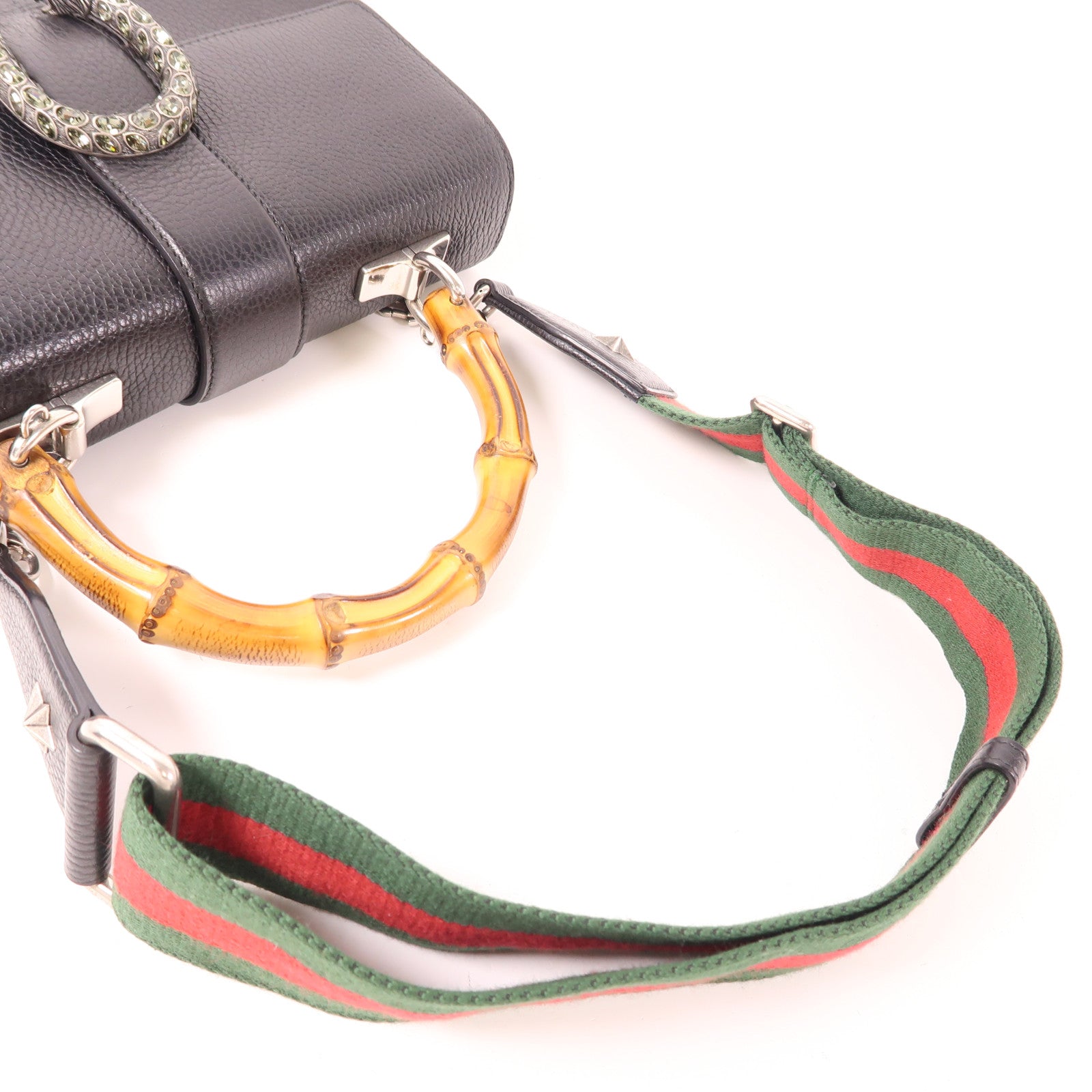 GUCCI 【激減優惠】牛皮皮革Dionysus銀扣手挽肩背兩用袋