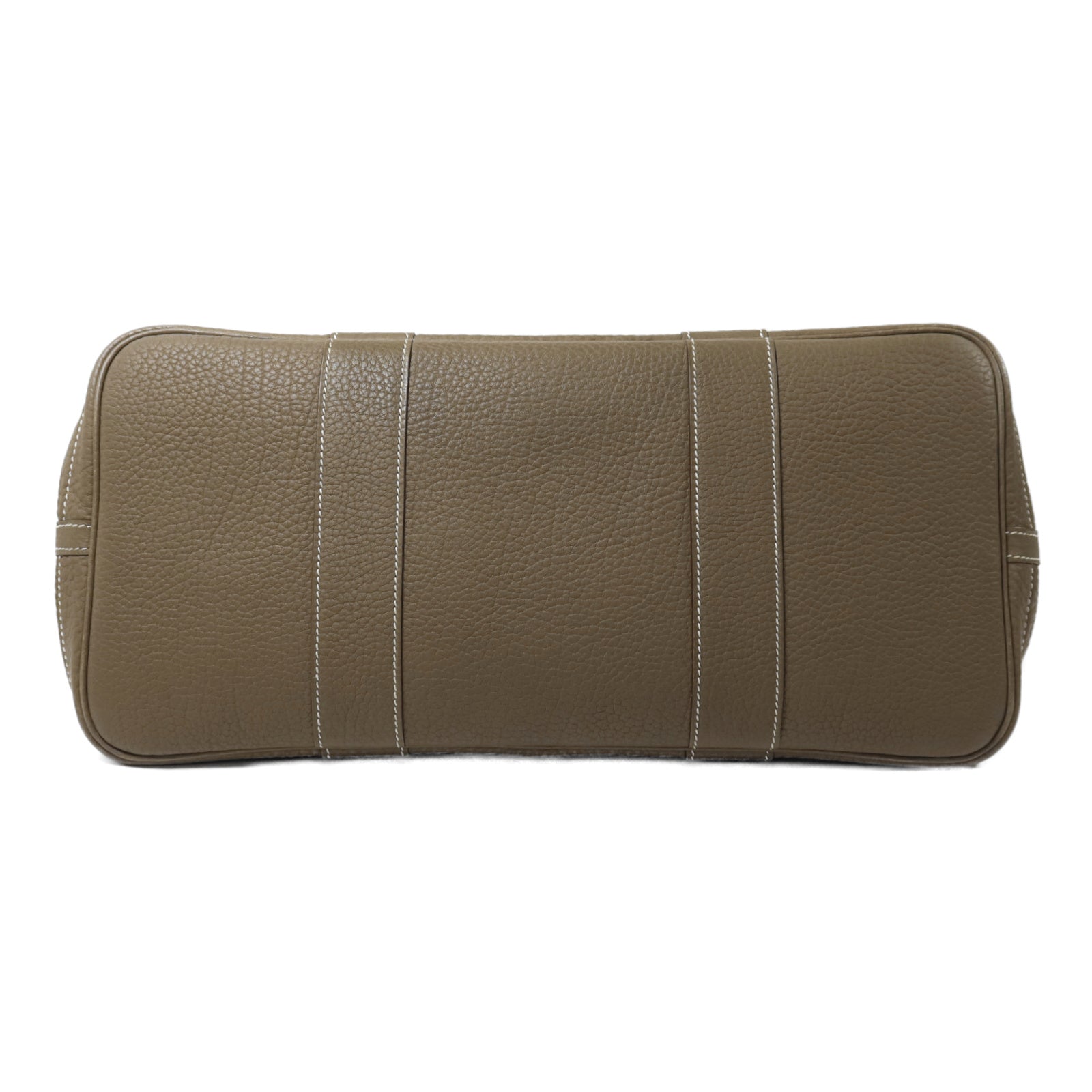 HERMES Clemence皮革Garden Party PM手挽袋Etoupe