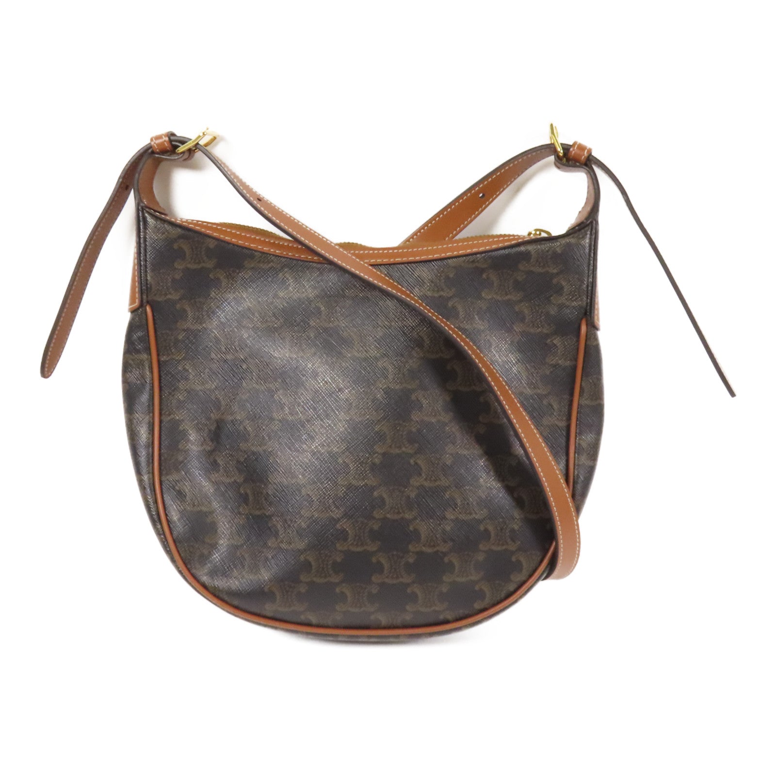 CELINE 塗層帆布Heloise Hobo金扣肩背袋