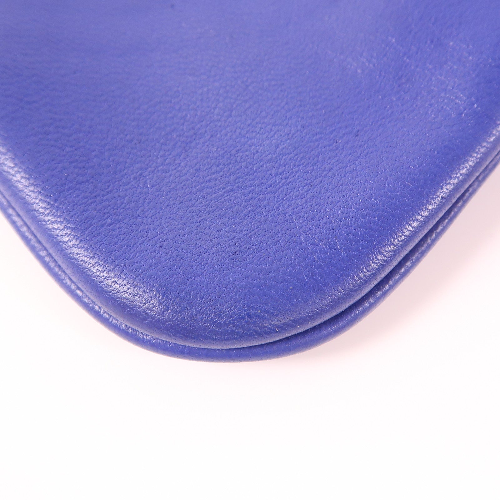 HERMES PHW Aline Shoulder Bag Chevre Leather/Swift Leather Bleu Electrique