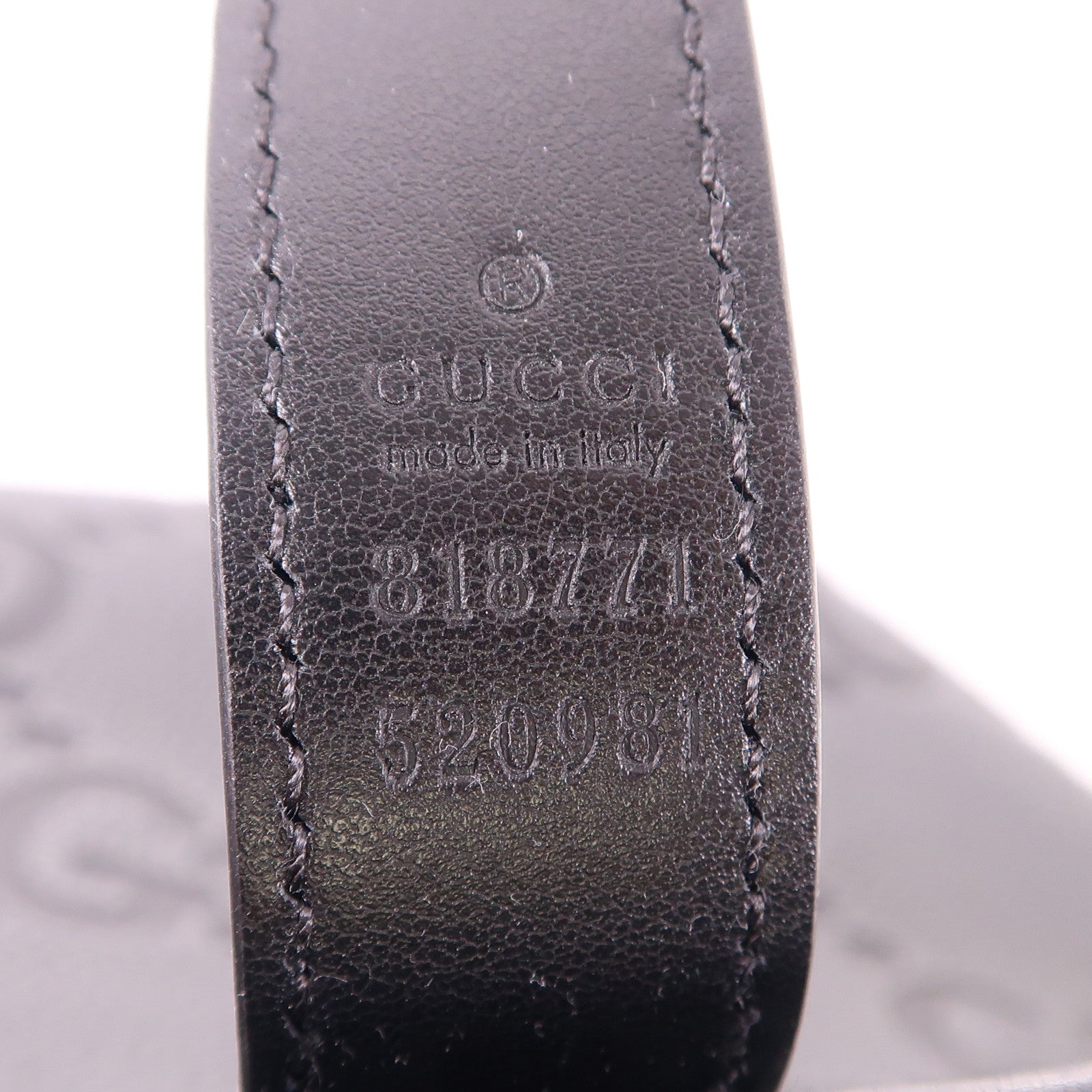 GUCCI Leather GG Tote Bag Shoulder Tote 818771 Leather Gray