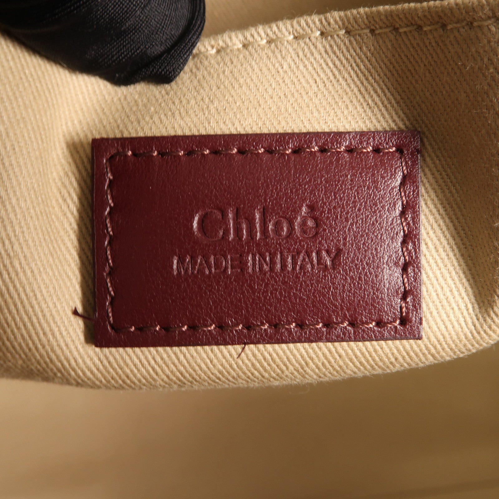 Chloe 【激減優惠】麻質/皮革WoodyTote Bag Medium手挽袋
