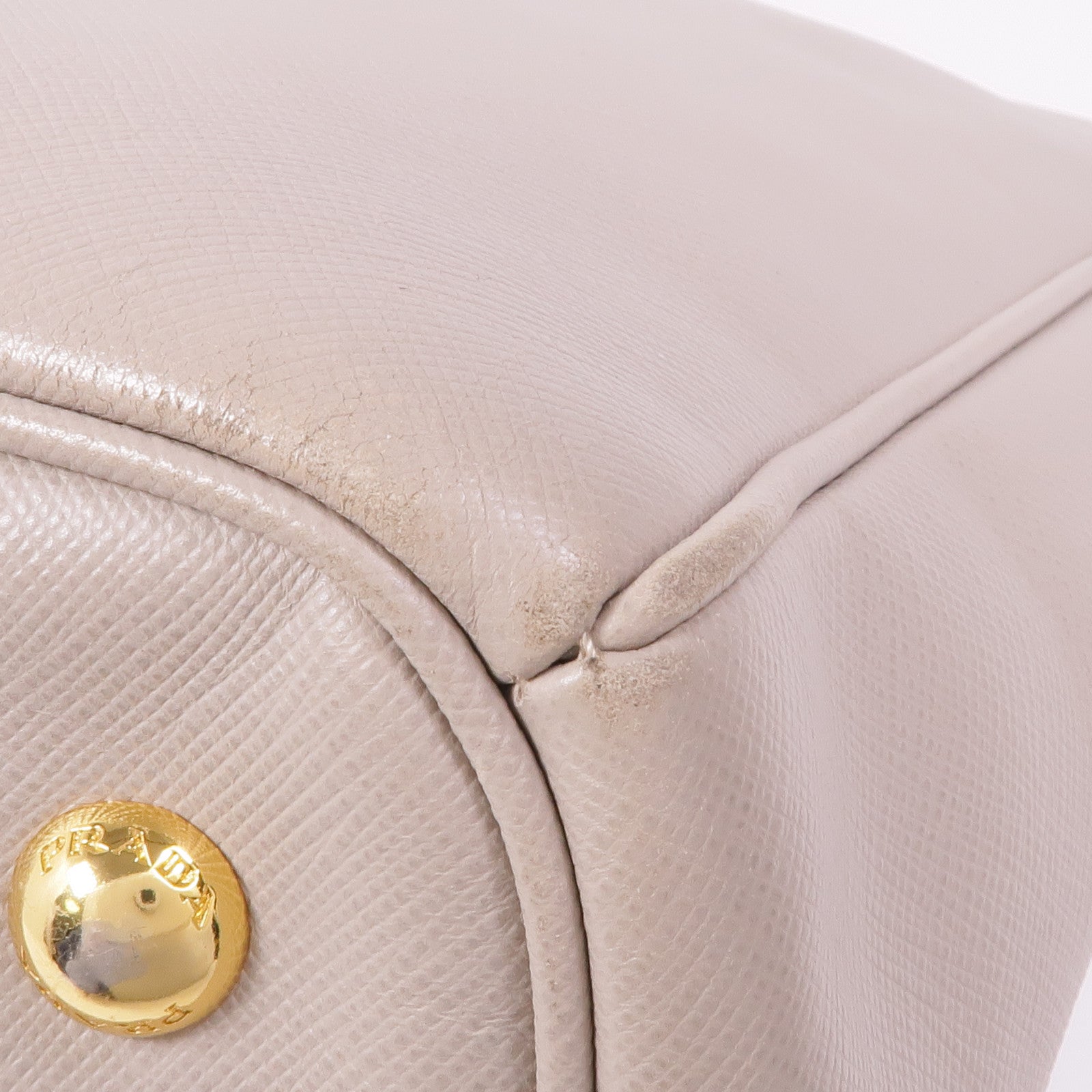 PRADA GHW Handbag BN1786 Saffiano Leather Beige