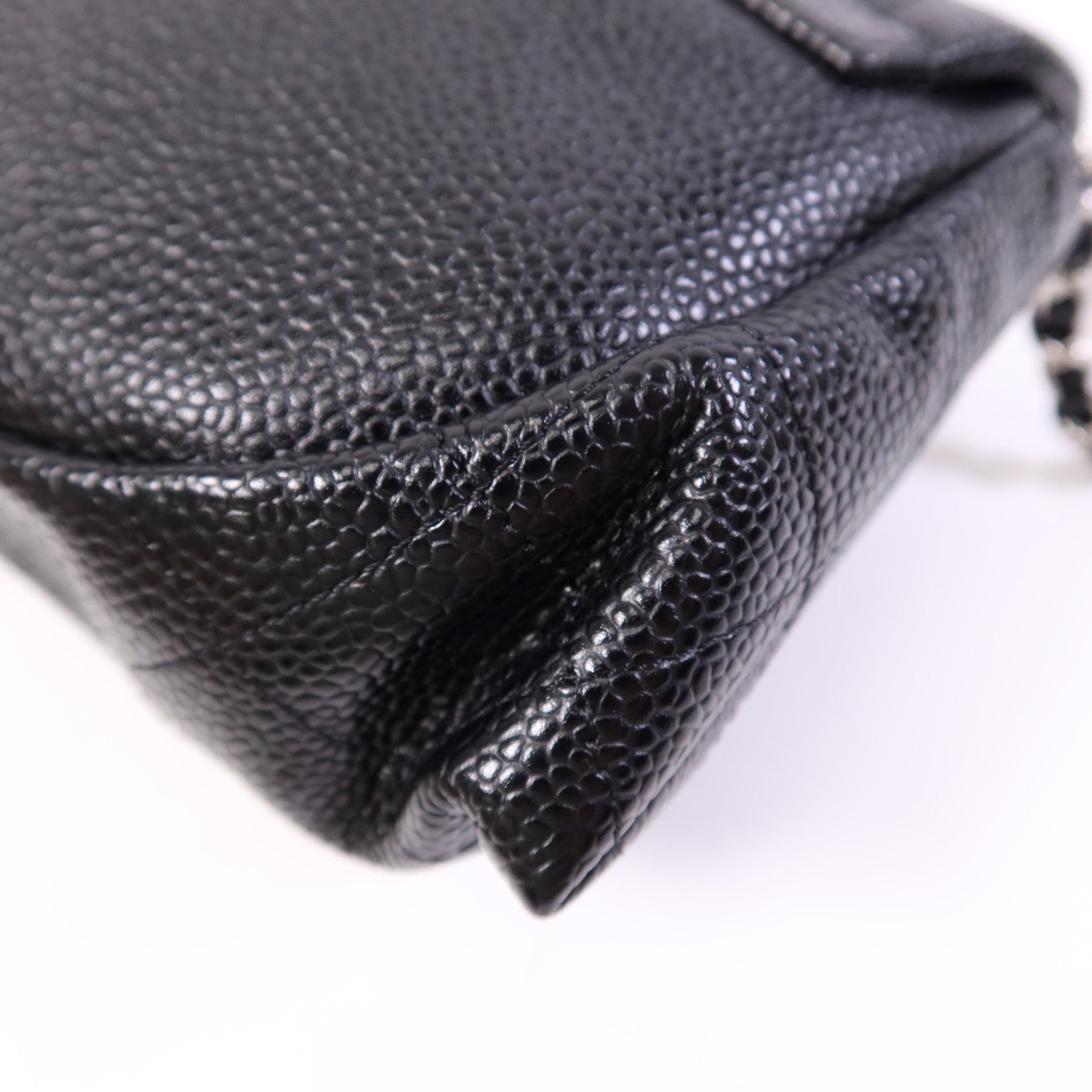 CHANEL 牛皮皮革Chain Shoulder Bag銀扣鏈帶肩背袋