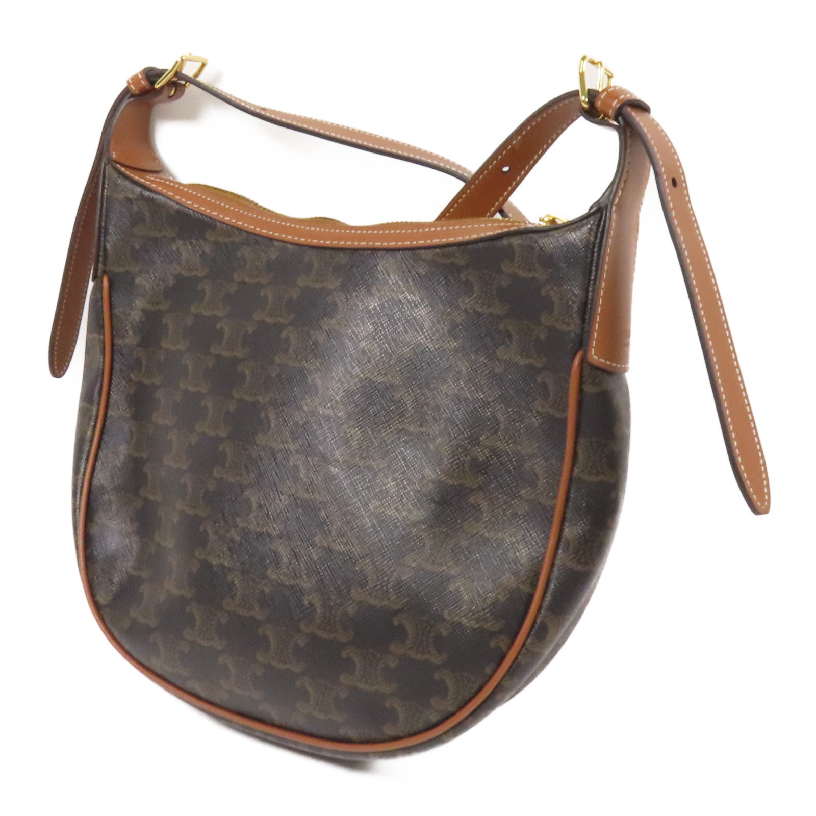 CELINE 塗層帆布Heloise Hobo金扣肩背袋