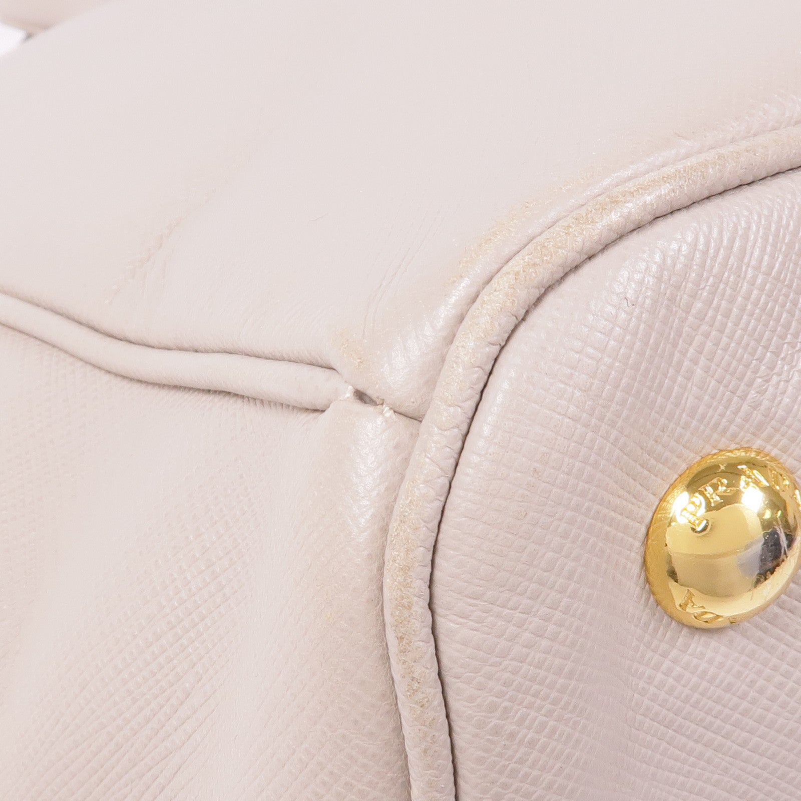 PRADA GHW Handbag BN1786 Saffiano Leather Beige