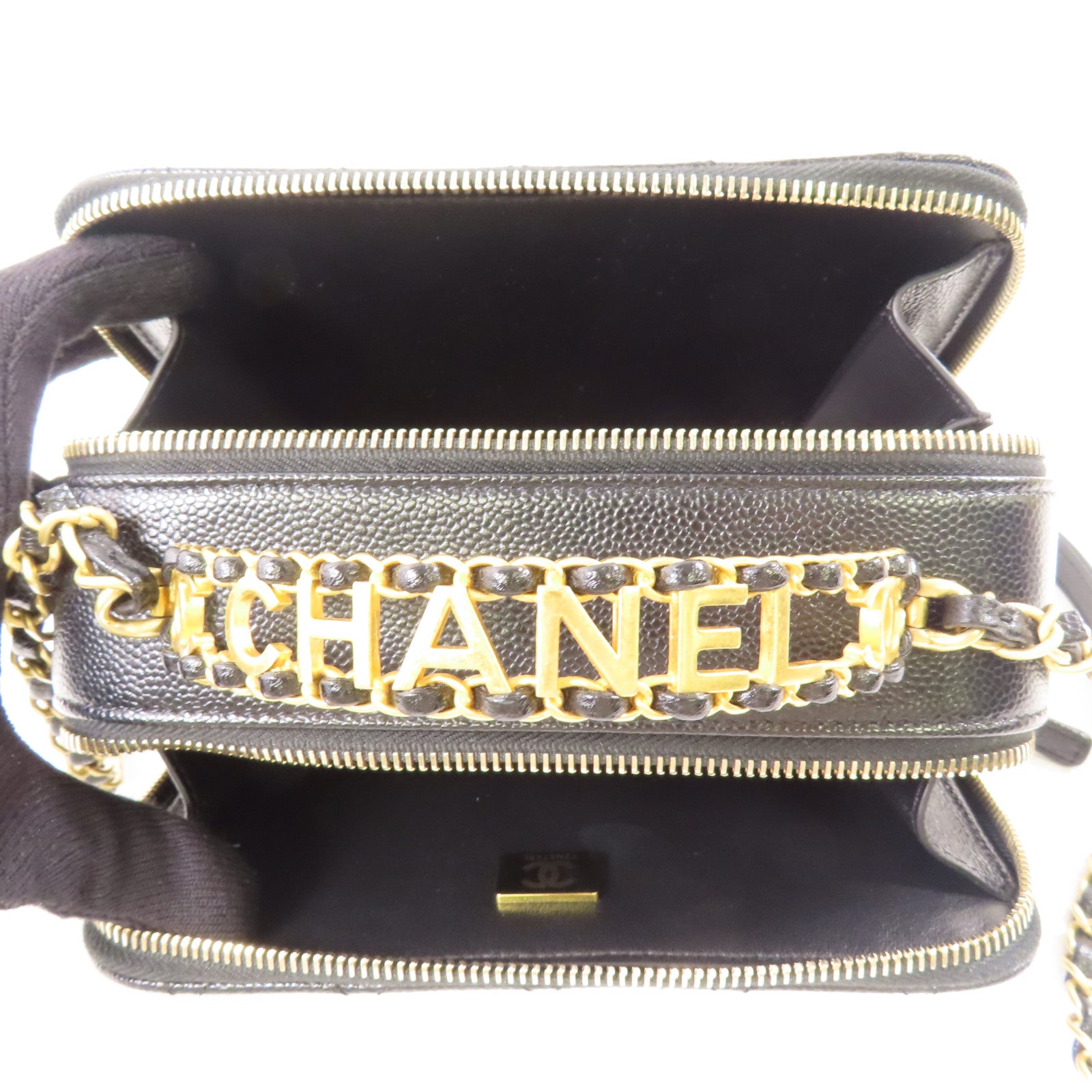 CHANEL 牛皮皮革2 Way Shoulder金扣手挽肩背兩用袋