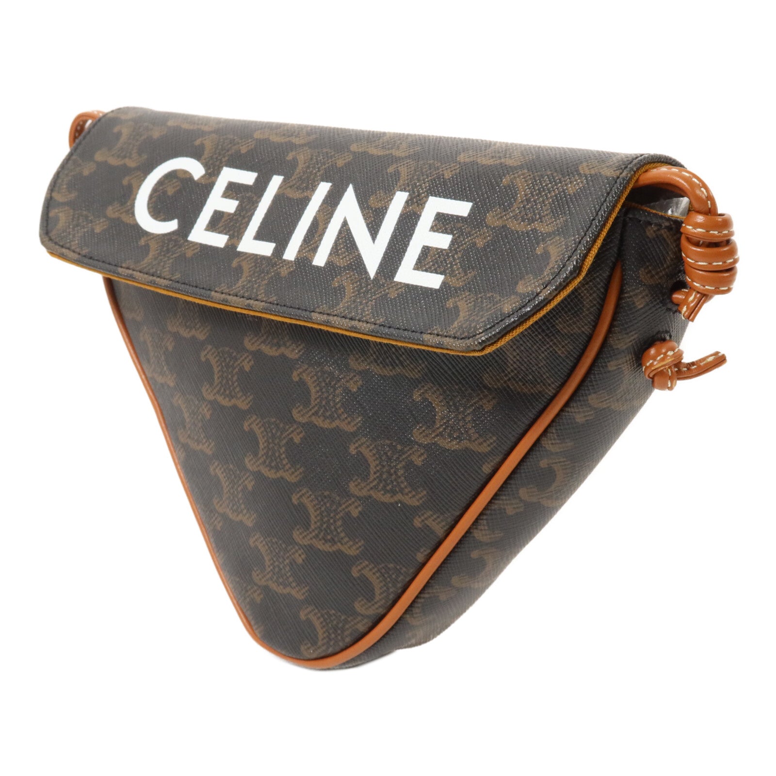 CELINE 塗層帆布Triangle Bag肩背袋
