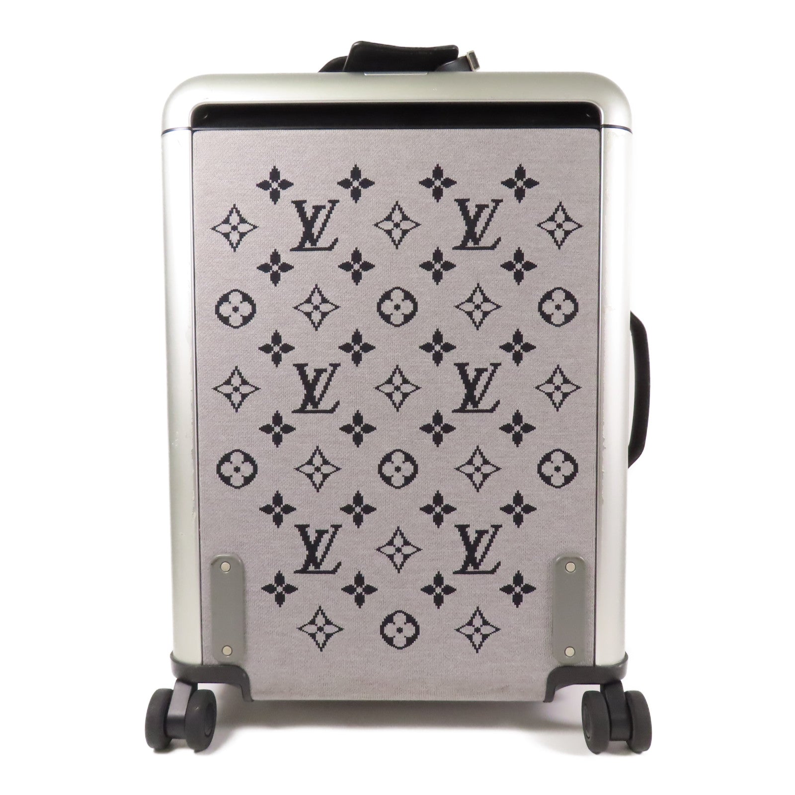 LOUIS VUITTON 針織布料/金屬Soft Horizon 55銀扣行李箱