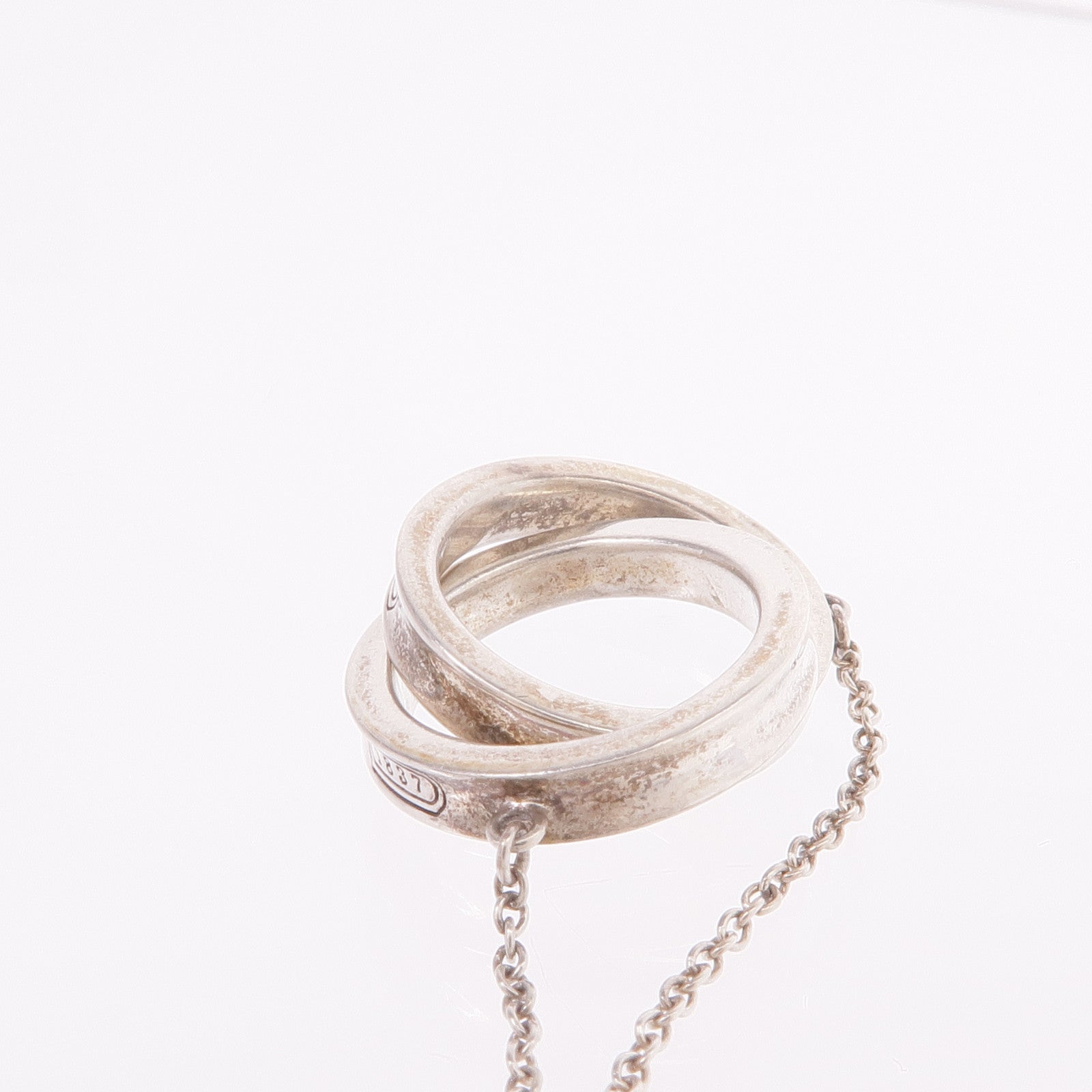 TIFFANY＆CO 925純銀Interlock Circle Pendant Necklace項鍊