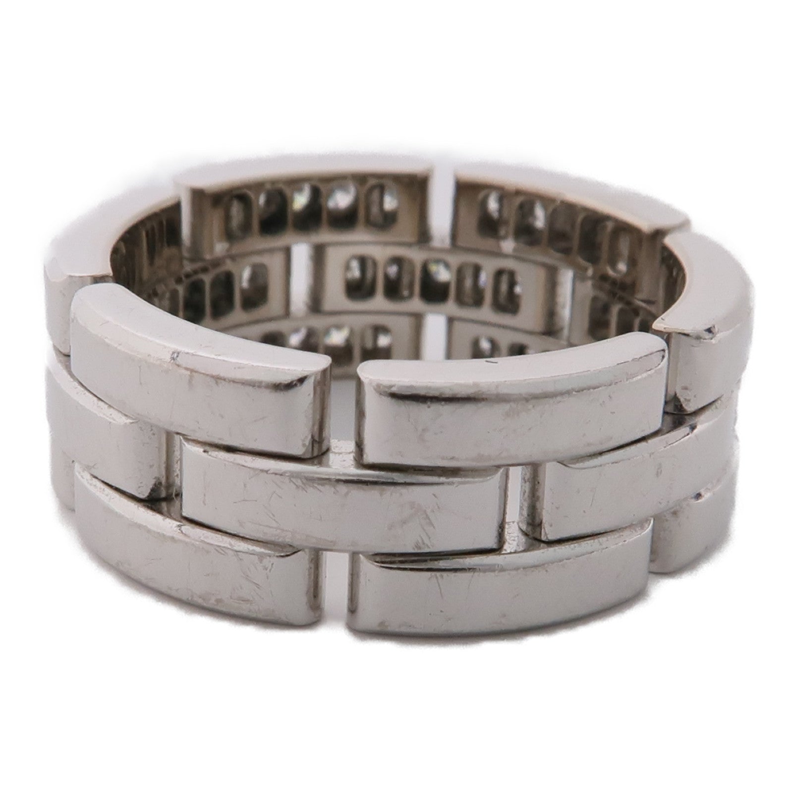 CARTIER 18K白金Maillon Panthere Ring鑽石戒指US#7.25