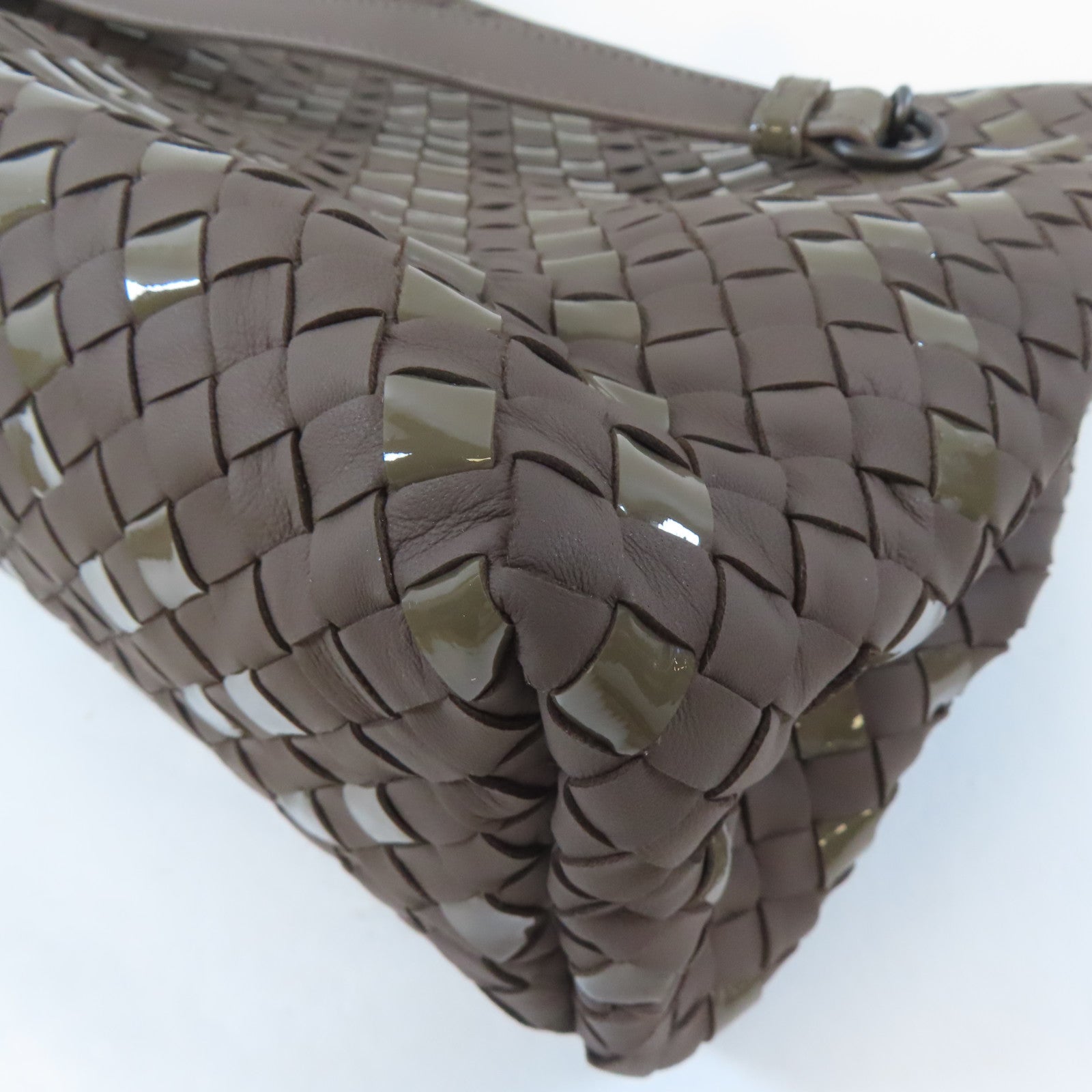BOTTEGA VENETA 織紋羊皮皮革Chain Shoulder Bag鏈帶肩背袋啡色