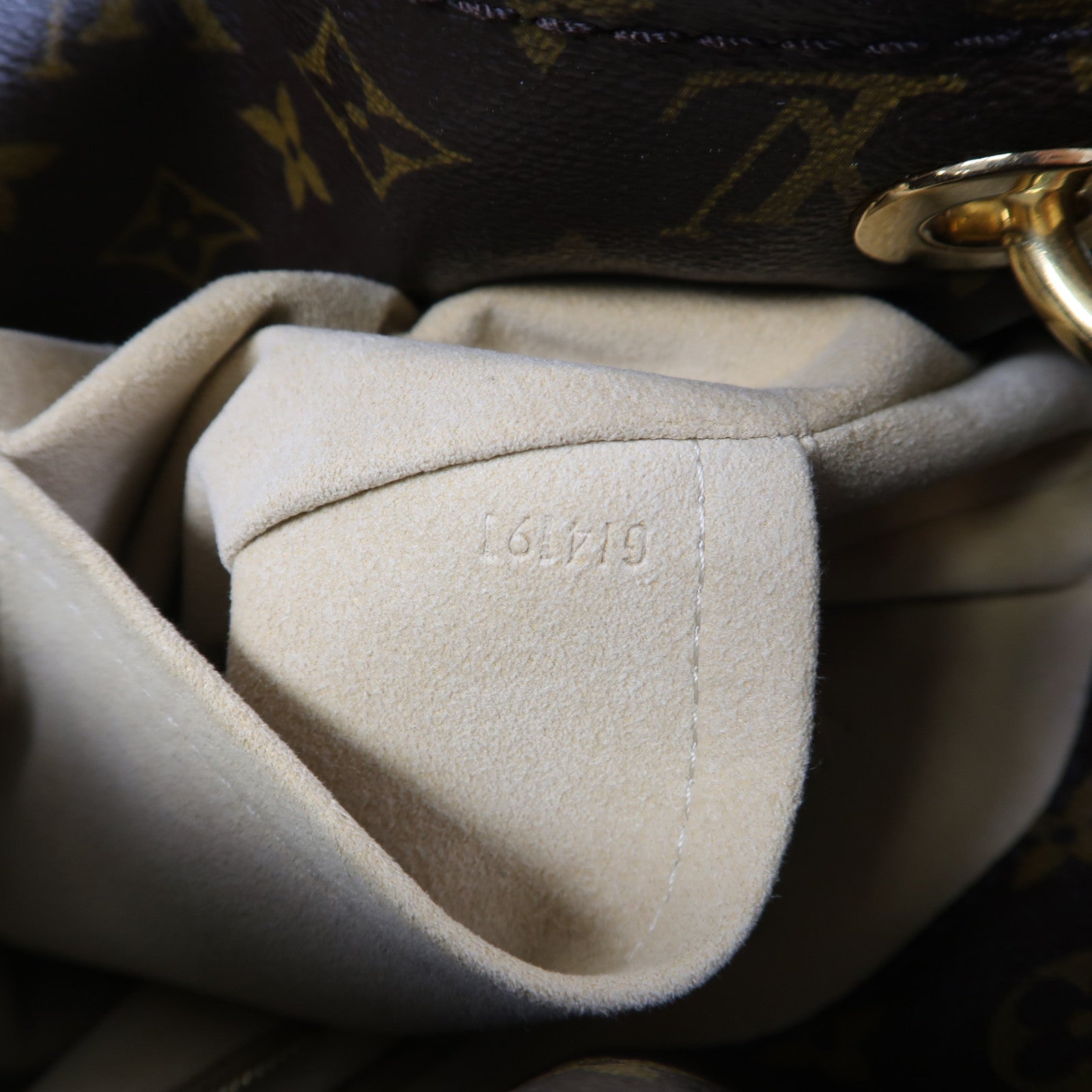 LOUIS VUITTON Monogram Artsy MM金扣肩背袋啡色