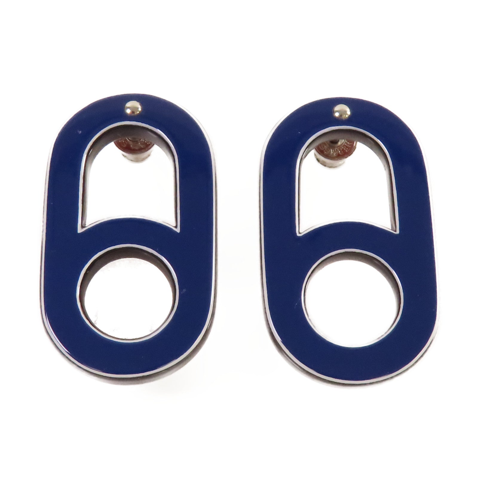 HERMES 水牛角Variation Earrings Small Model銀扣耳環紅色/藍色/黑色