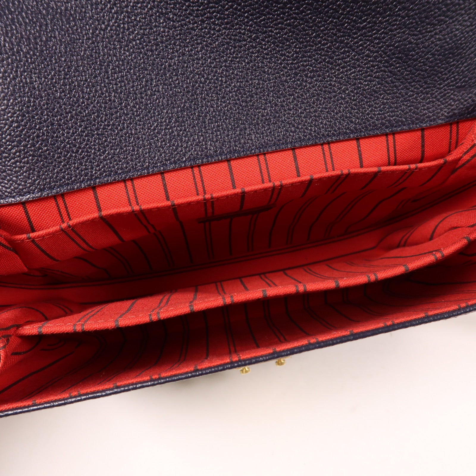 LOUIS VUITTON Monogram Empreinte Pochette Metis金扣手挽肩背兩用袋深藍色