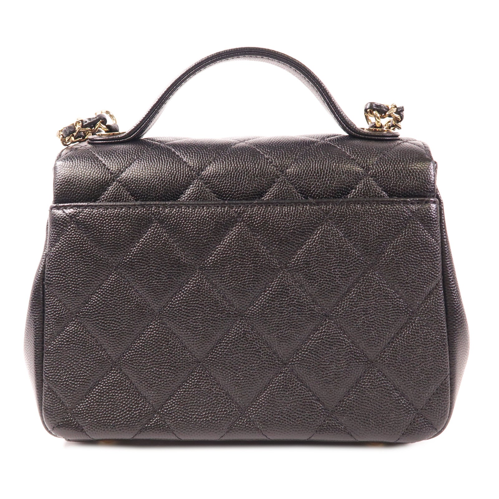 CHANEL CC GHW Business Affinity 2 Way Bag A93749 Calfskin Leather Black