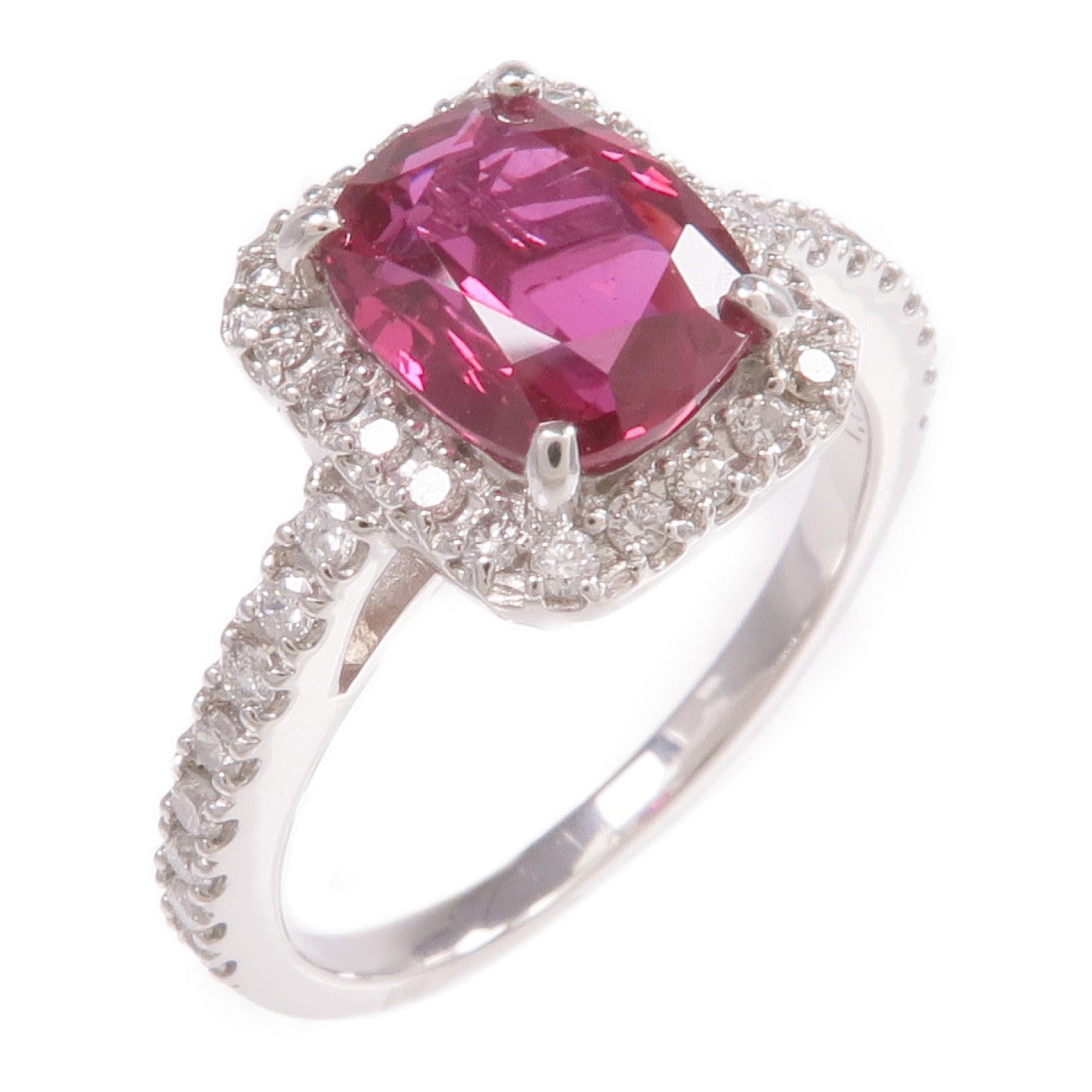 JEWELRY 【激減優惠】PT950鉑金Ruby Diamond Ring紅寶石/鑽石戒指US#5.75