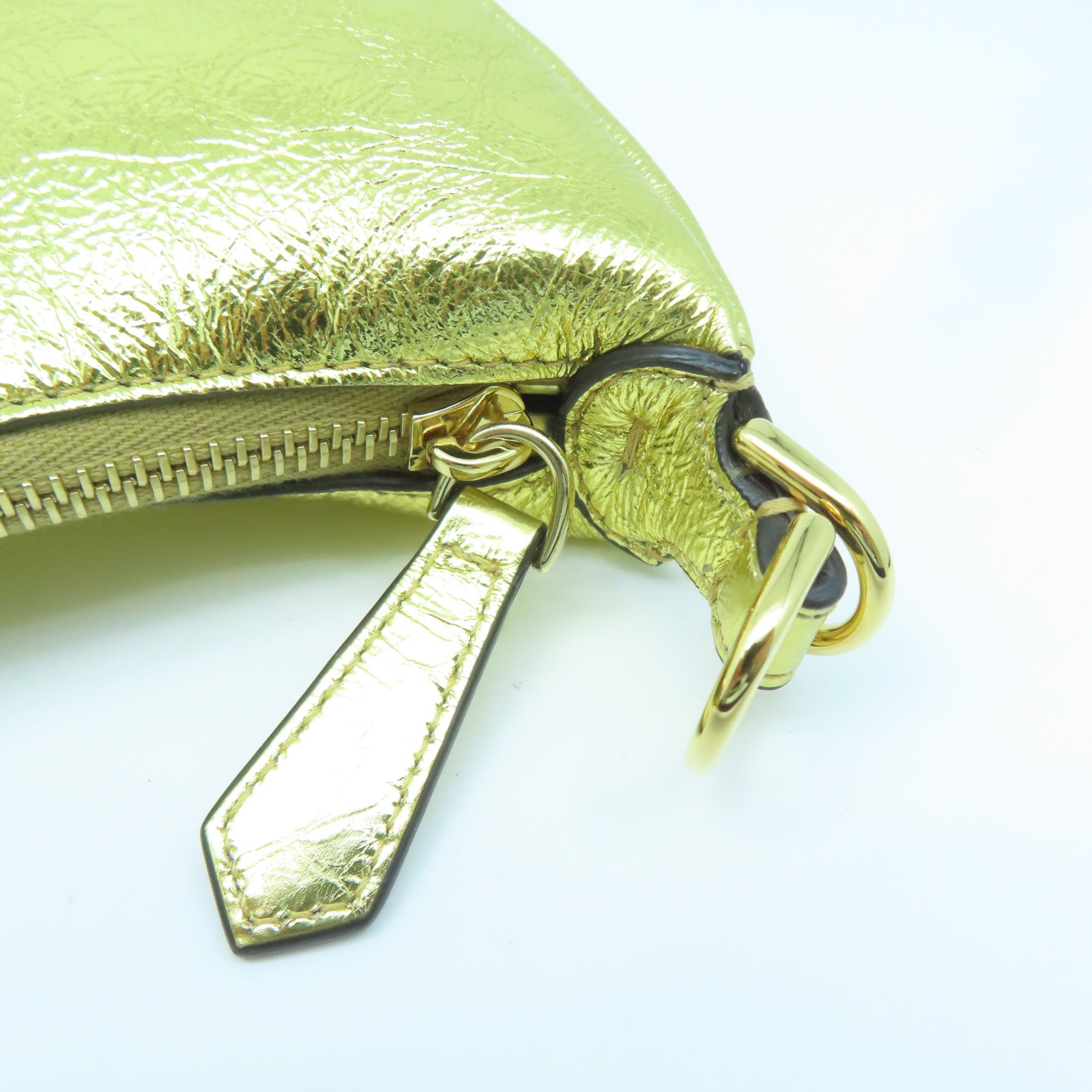 FENDI Coated Canvas Clutch Bag Gold Buckle Clutch Gold