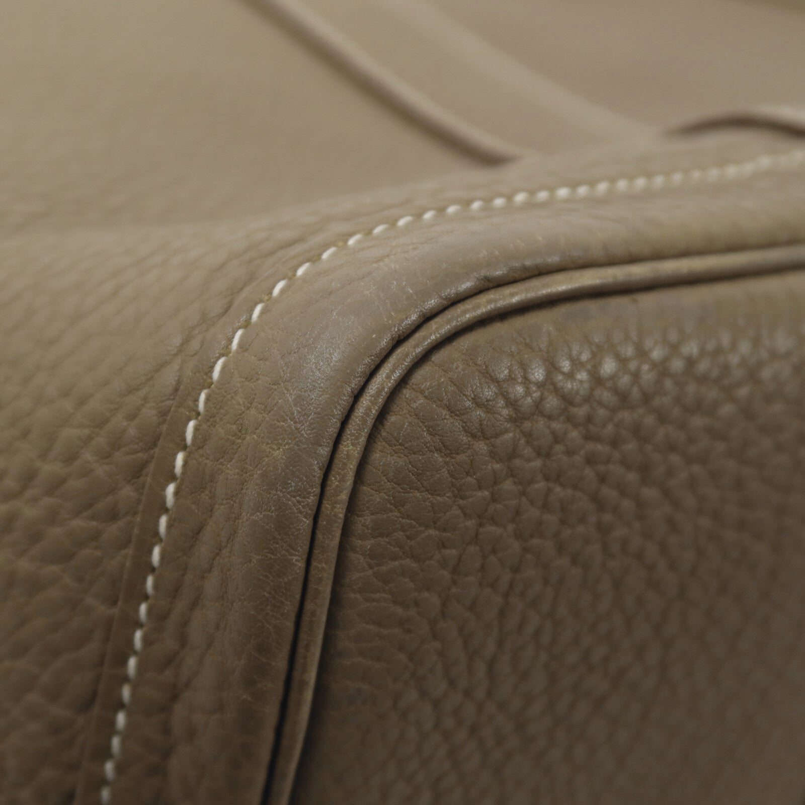 HERMES Clemence皮革Garden Party PM手挽袋Etoupe