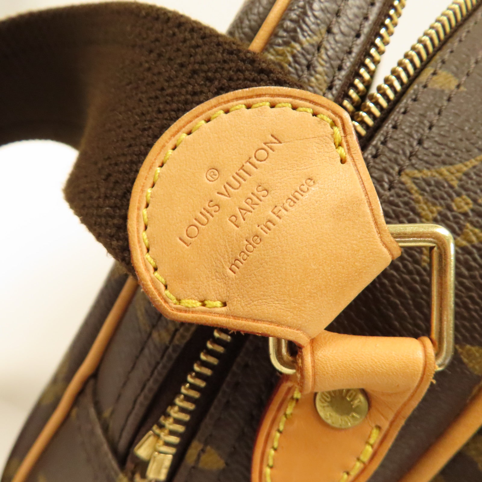 LOUIS VUITTON Monogram Reporter PM金扣肩背袋啡色