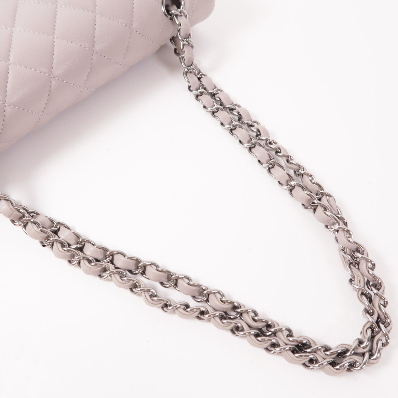 CHANEL 羊皮皮革Classic 25銀扣鏈帶肩背袋