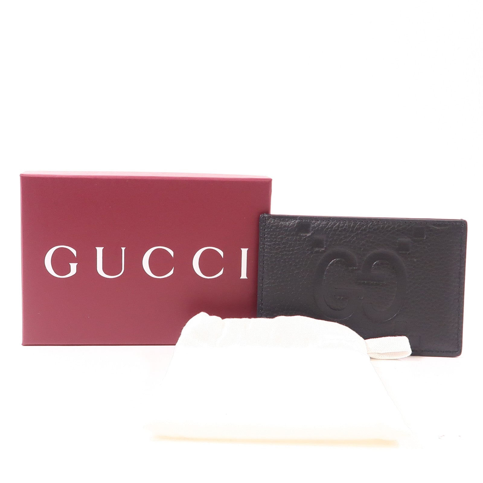 GUCCI 牛皮皮革Men's GG Logo Card Case片套