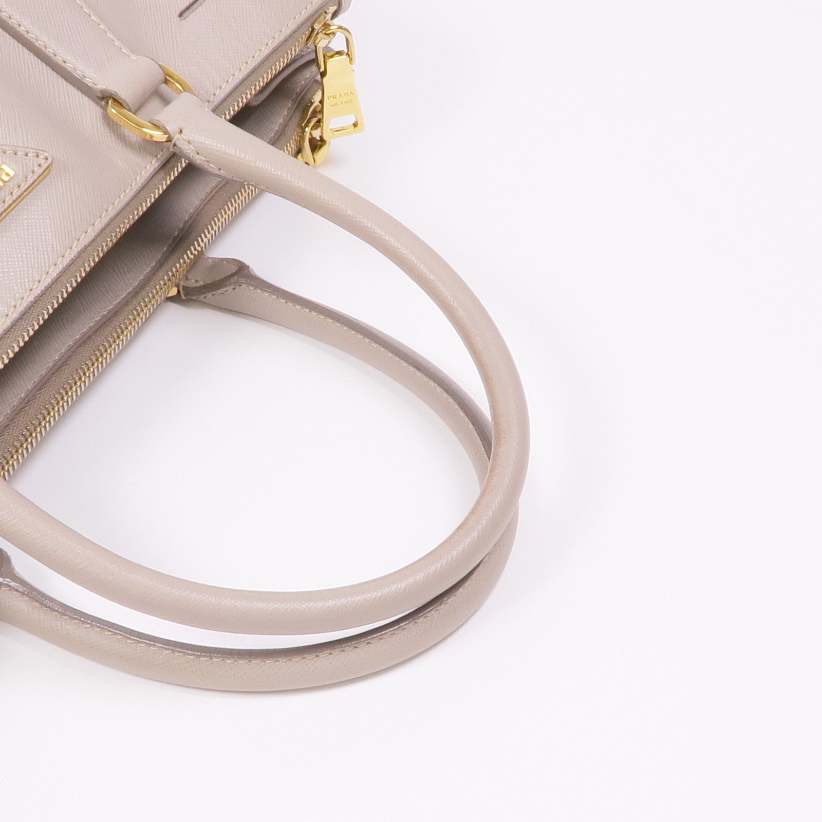 PRADA GHW Handbag BN1786 Saffiano Leather Beige