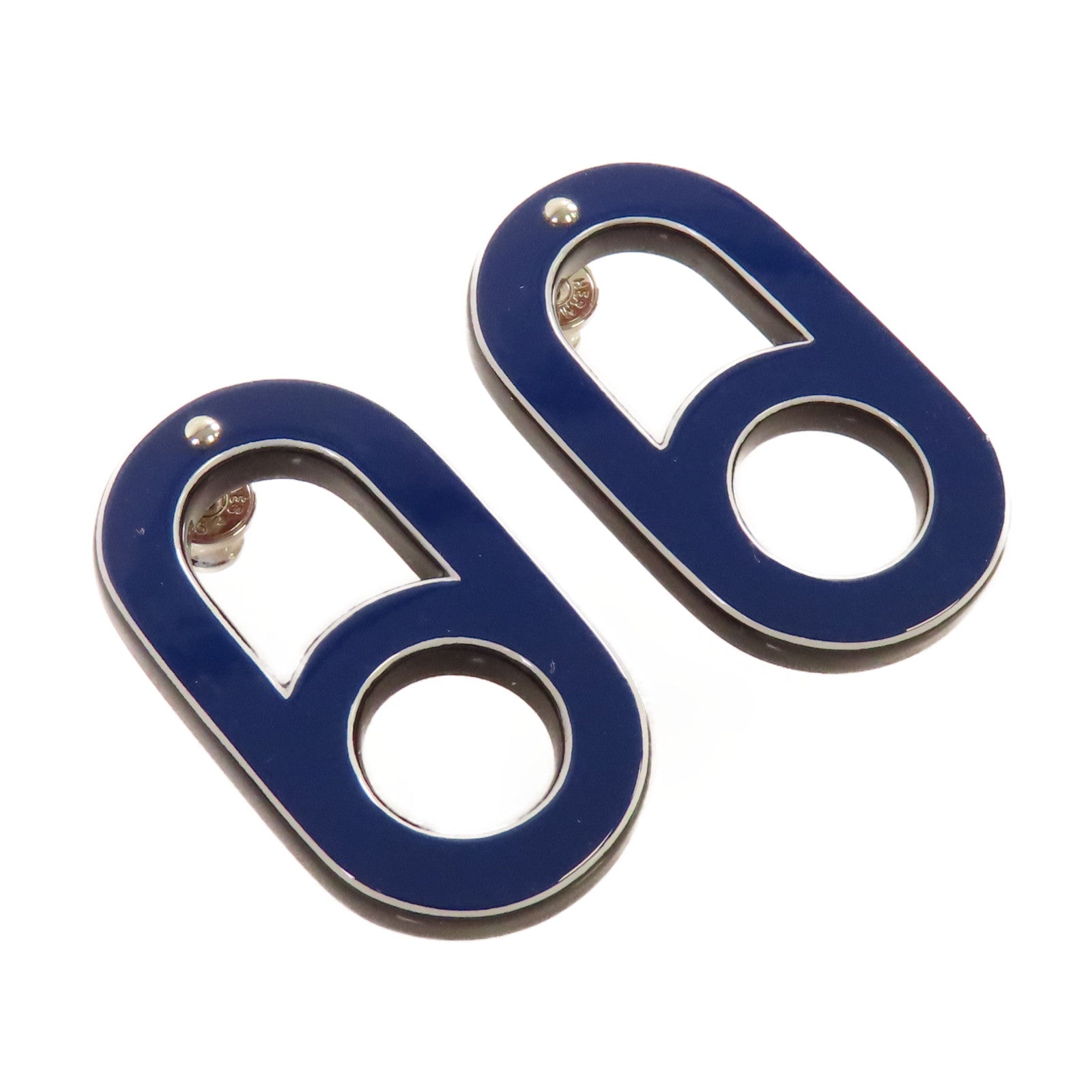 HERMES 水牛角Variation Earrings Small Model銀扣耳環紅色/藍色/黑色