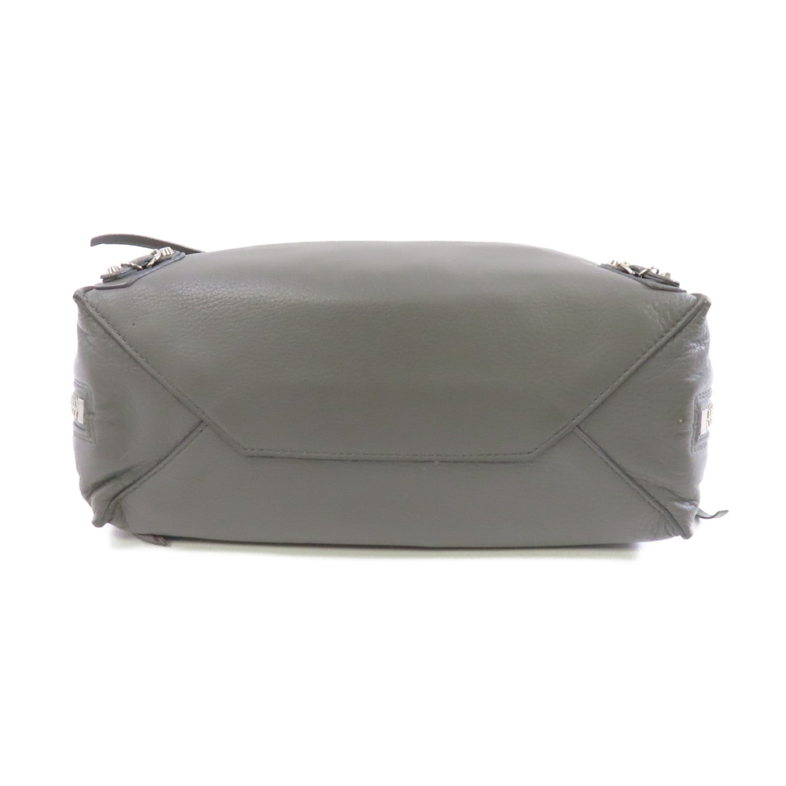 BALENCIAGA 羊皮皮革2way Shoulder Bag銀扣手挽肩背兩用袋灰色
