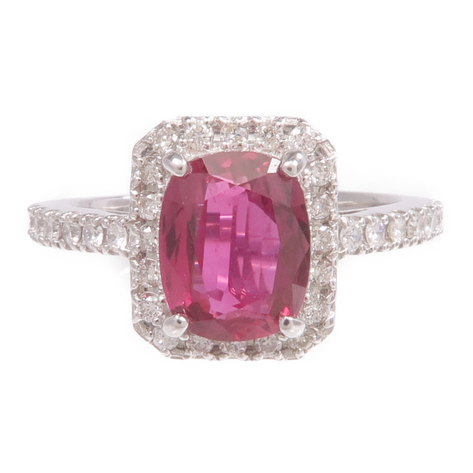 JEWELRY 【激減優惠】PT950鉑金Ruby Diamond Ring紅寶石/鑽石戒指US#5.75