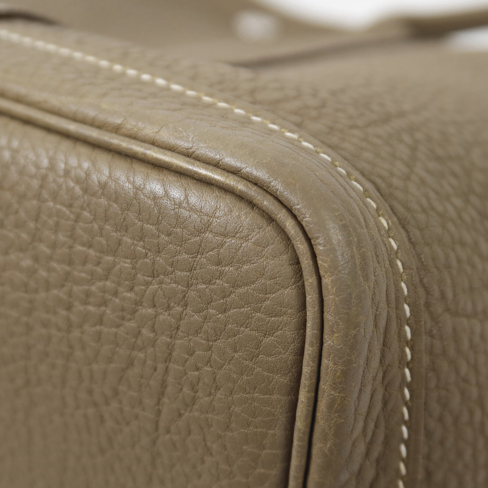 HERMES Clemence皮革Garden Party PM手挽袋Etoupe