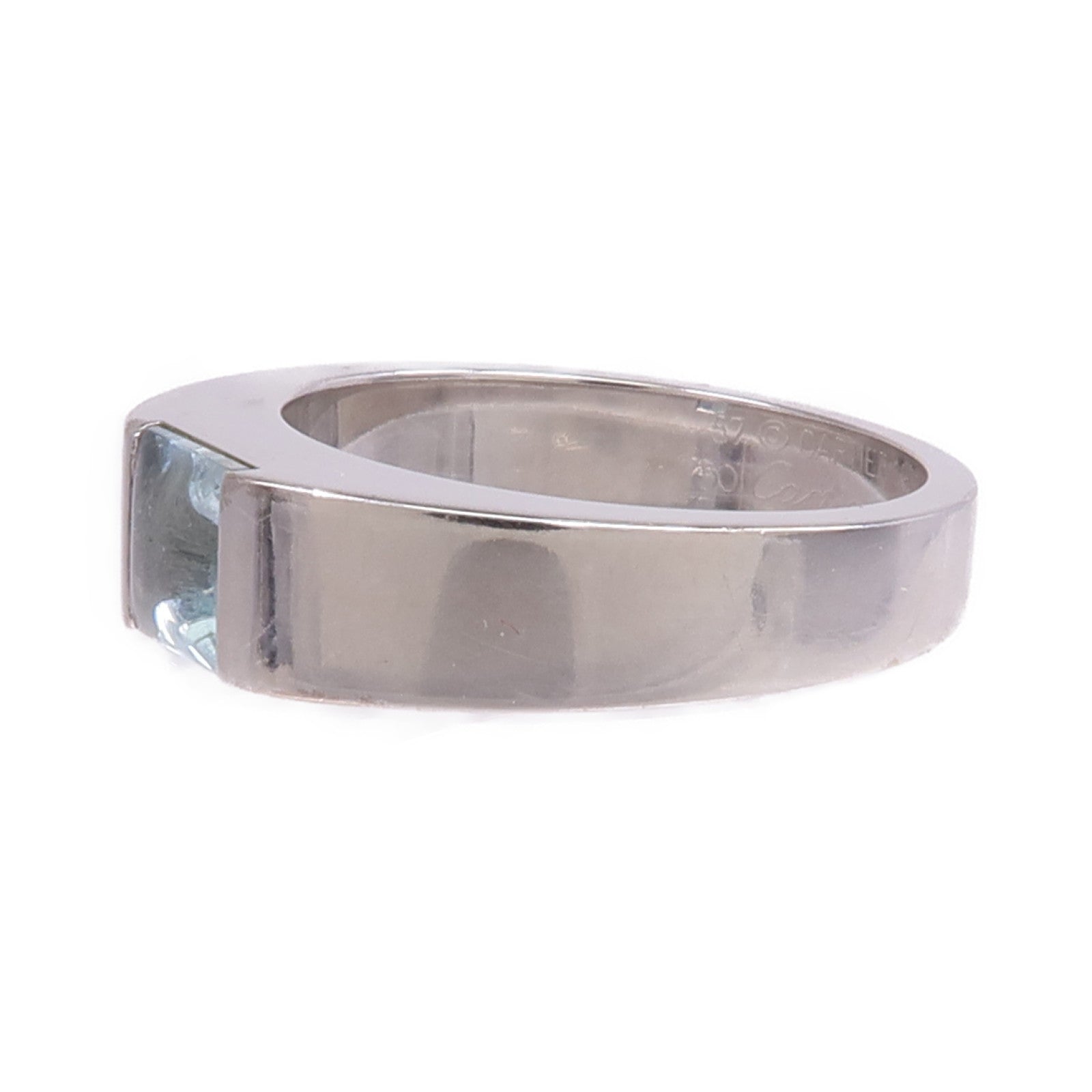 CARTIER 18K白金Tank Ring藍晶戒指Cartier#57/US#8
