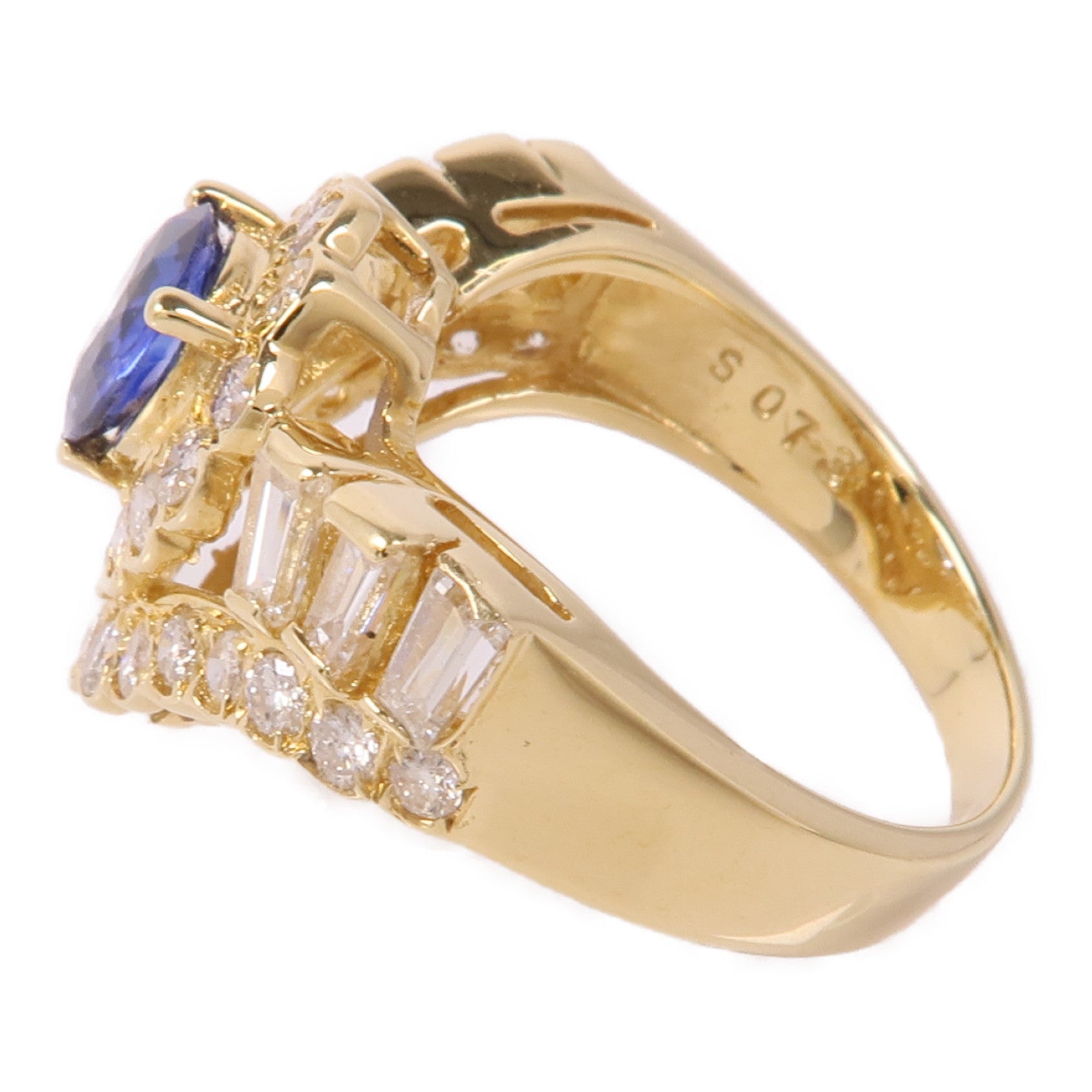 JEWELRY 18K黃金Sapphire/Diamond Ring藍寶石/鑽石戒指US#5.5