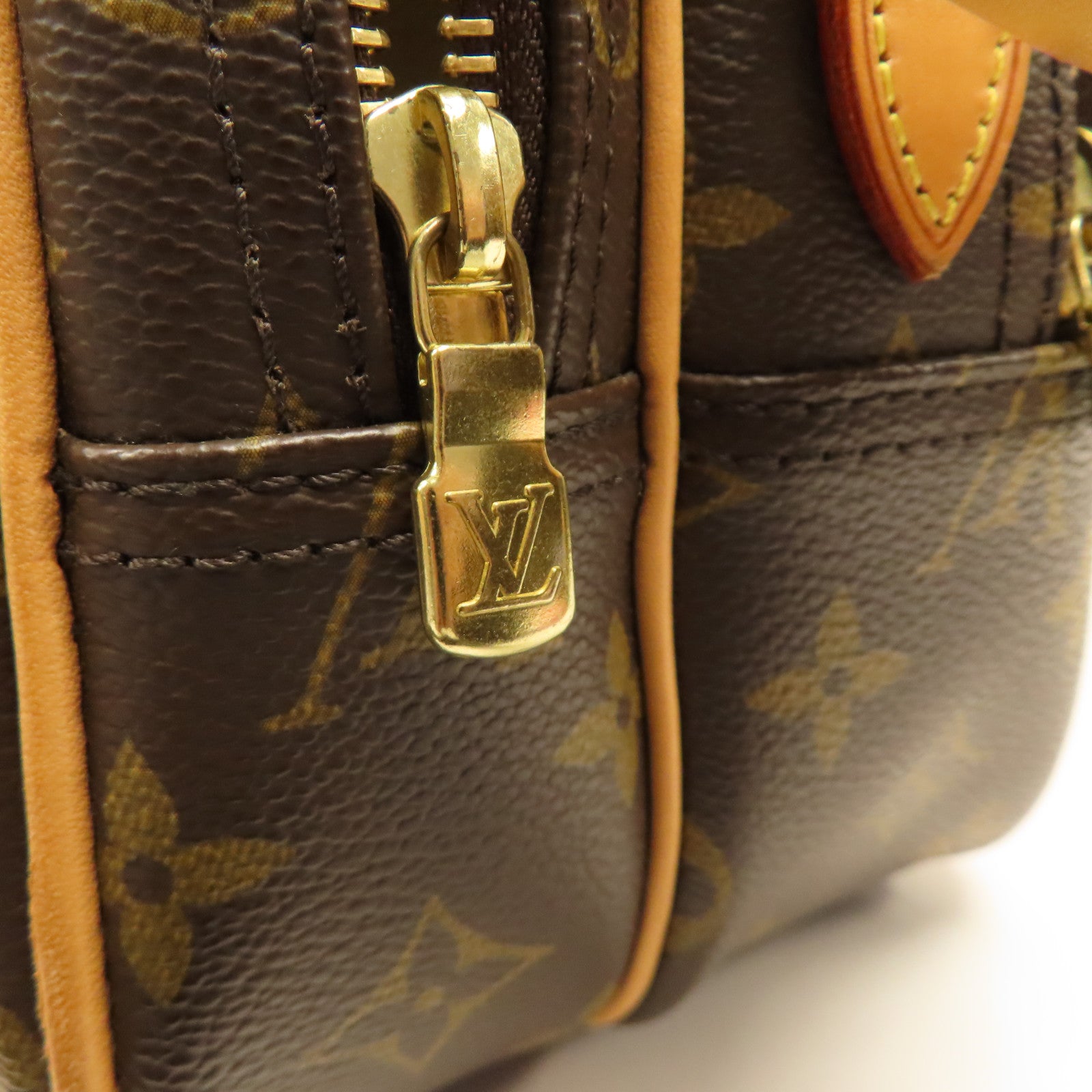 LOUIS VUITTON Monogram Reporter PM金扣肩背袋啡色